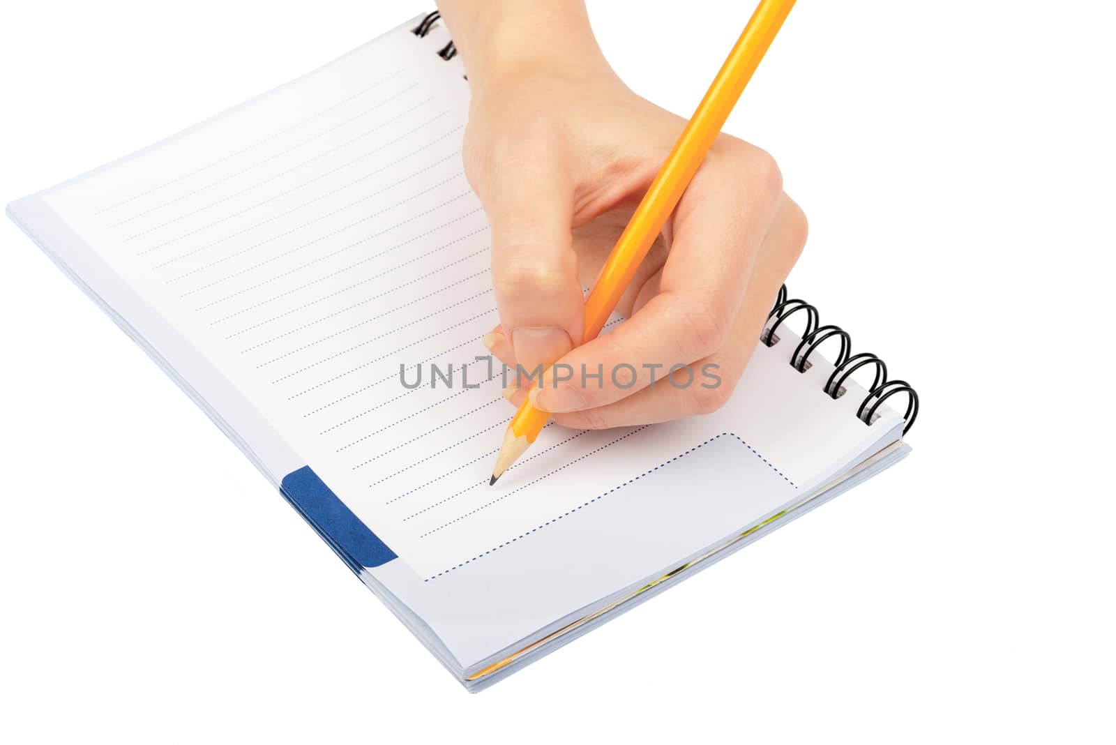 Hand writing in notebook by cherezoff