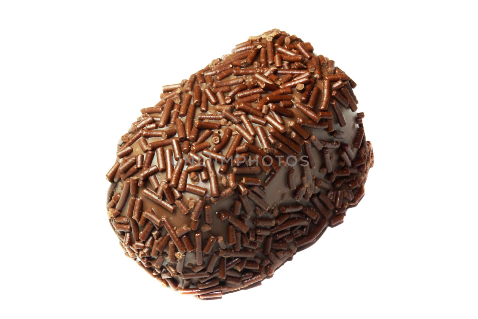 Close up of single chocolate candy
