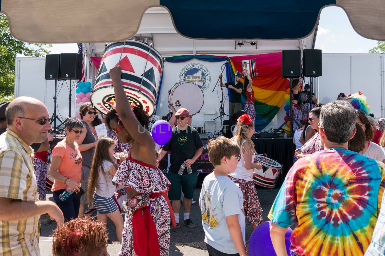 Drummer from Batala NYC at Rockland Pride festival by wit_gorski