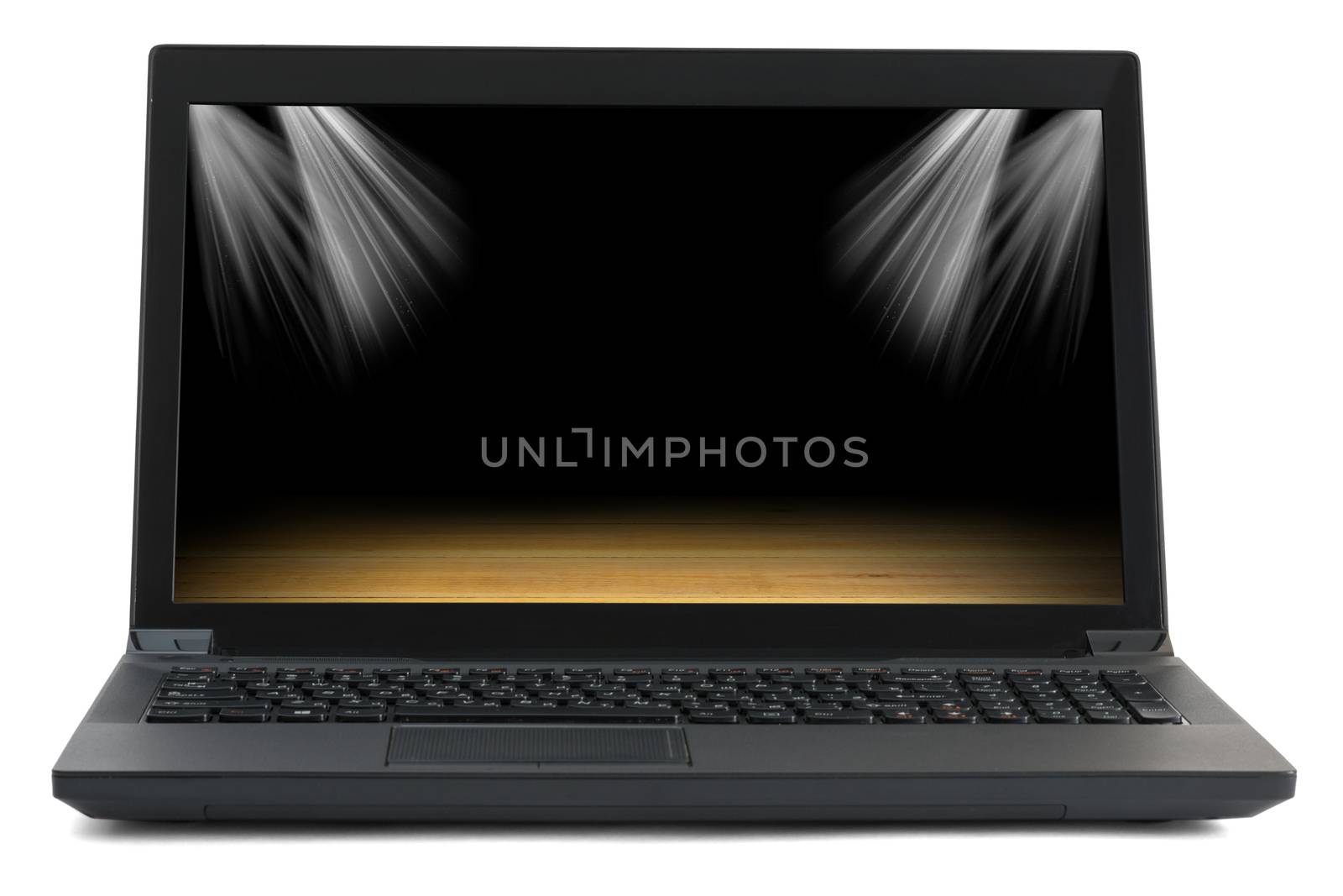 Black laptop with picture by cherezoff