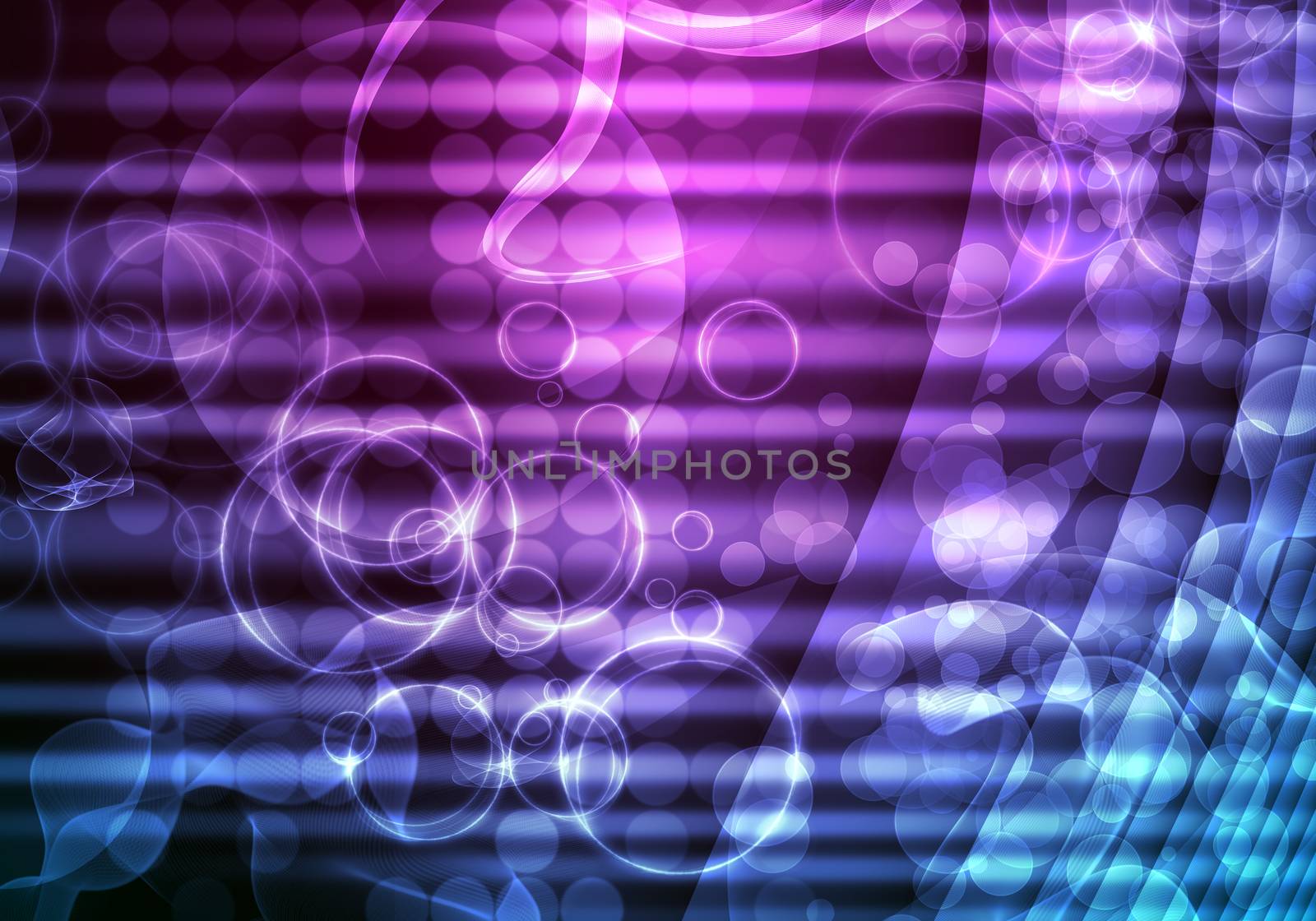 Abstract colorful background with circles and fume