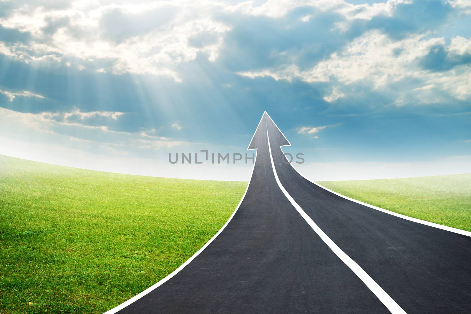 Road going up as an arrow by cherezoff