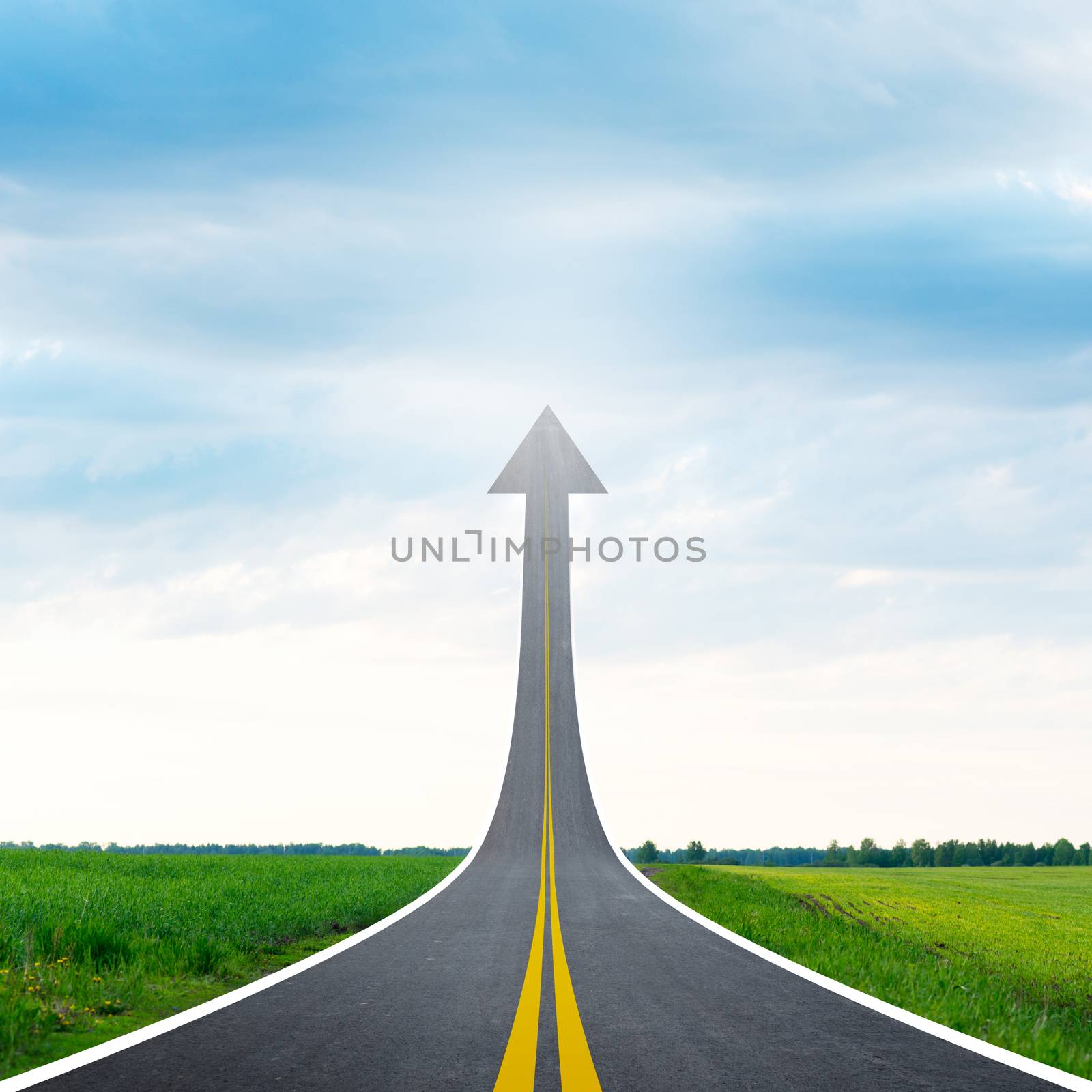 Roadway going up as an arrow by cherezoff