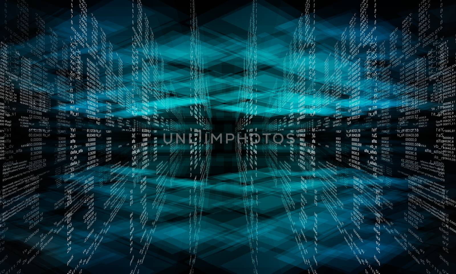 Virtual abstract fantasy cyber blue background by cherezoff