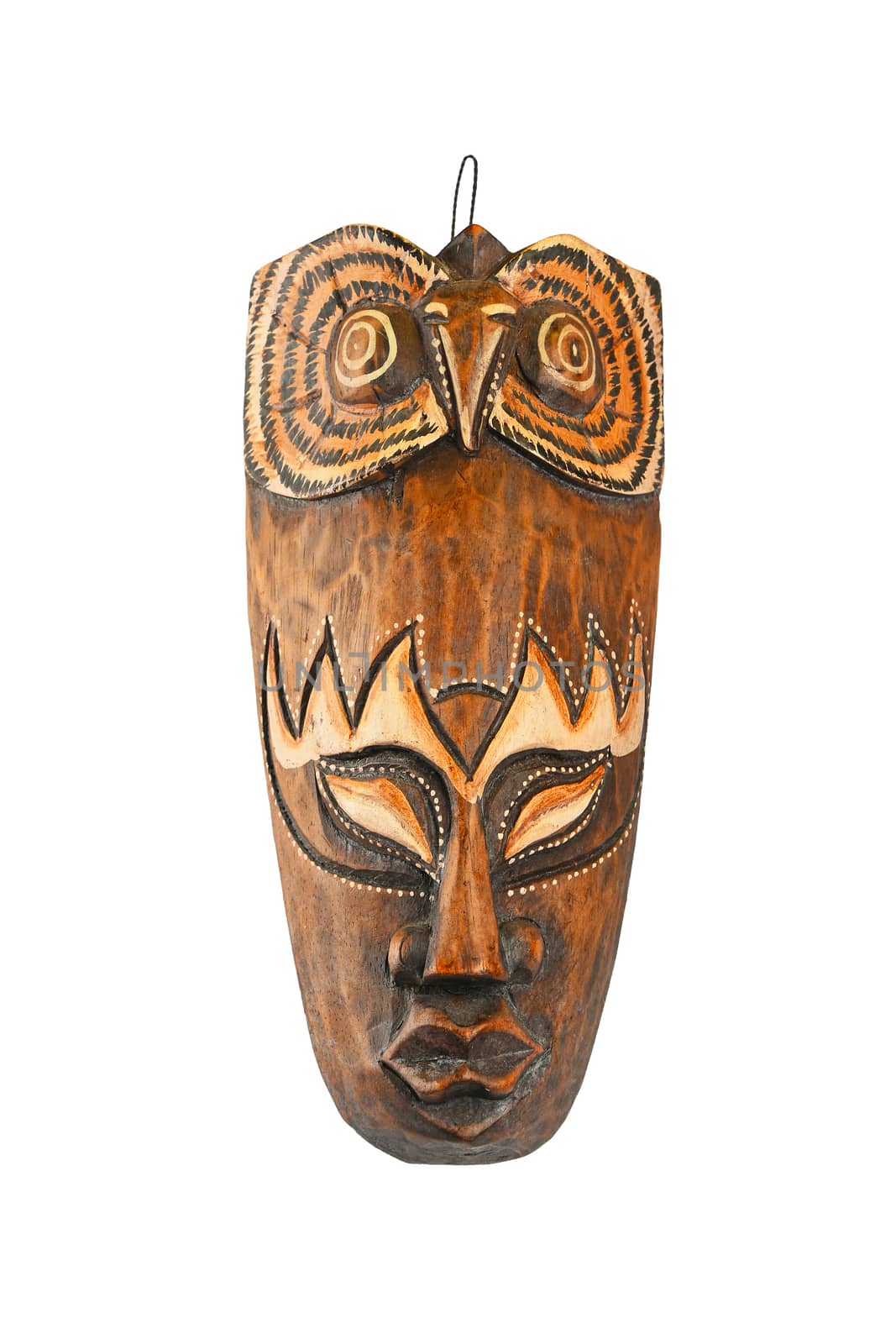 Asian traditional wooden painted brown mask by BreakingTheWalls