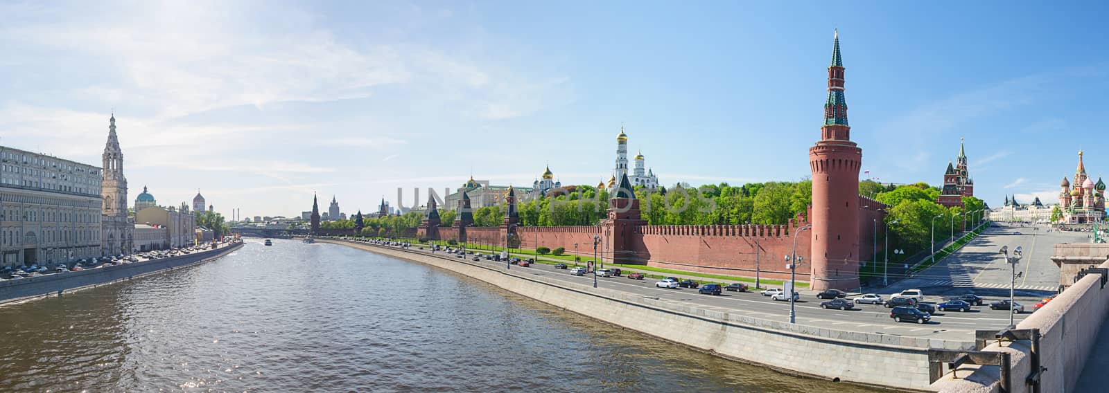 Panorama of Kremlin in Moscow in summer day