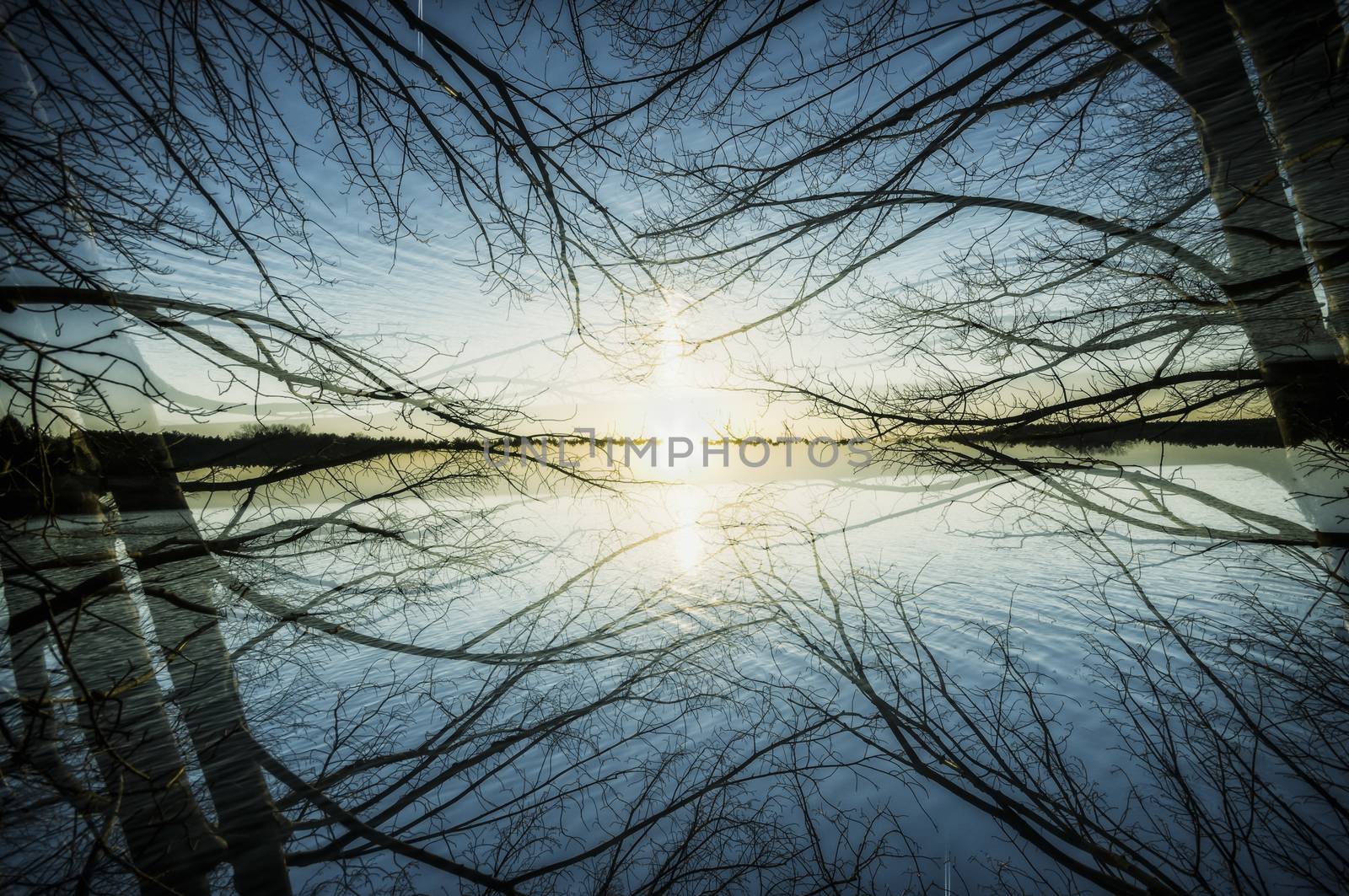 In-camera double exposure of a beach landscape