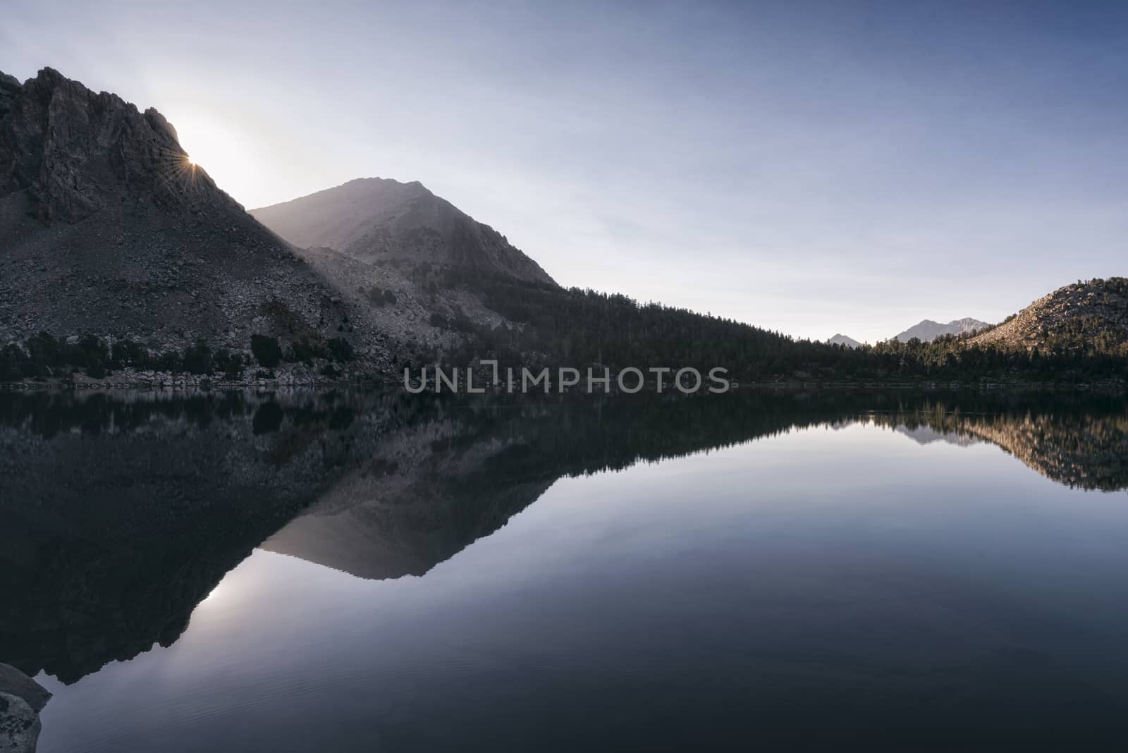 Morning sun at Lake Virginia, California by patricklienin