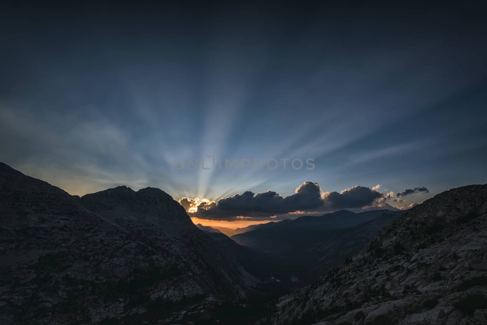 Sunset at Palisade lakes, California by patricklienin