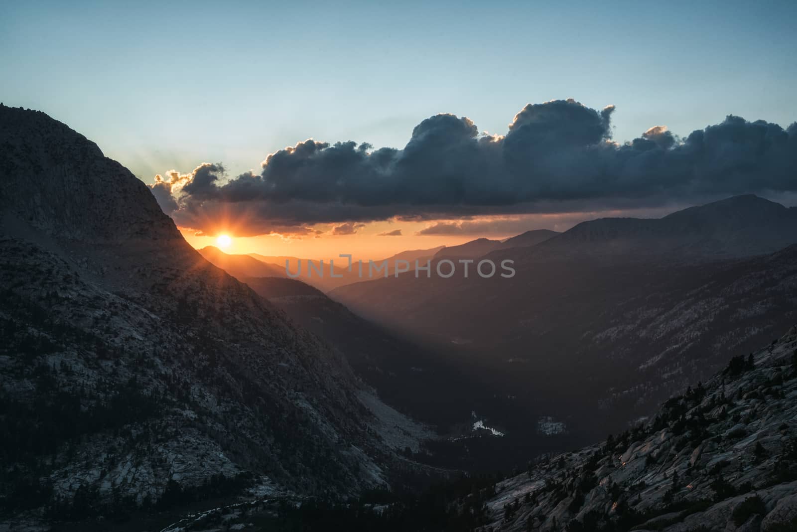 Sunset at Palisade lakes, California by patricklienin