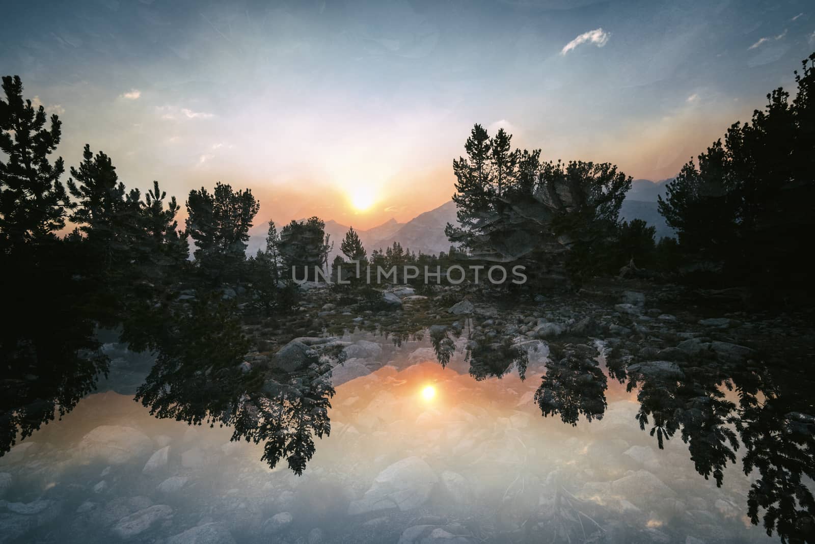 Mountain landscape in the Sierra Nevada mountains, California