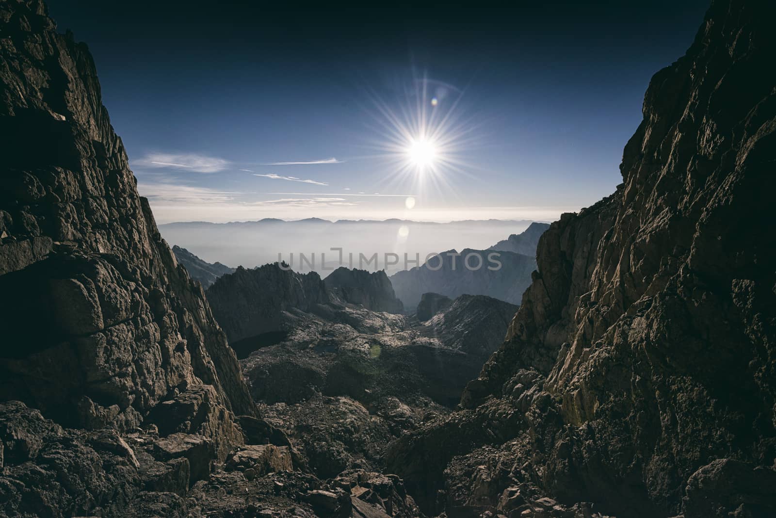 Mountain landscape in the Sierra Nevada mountains, California