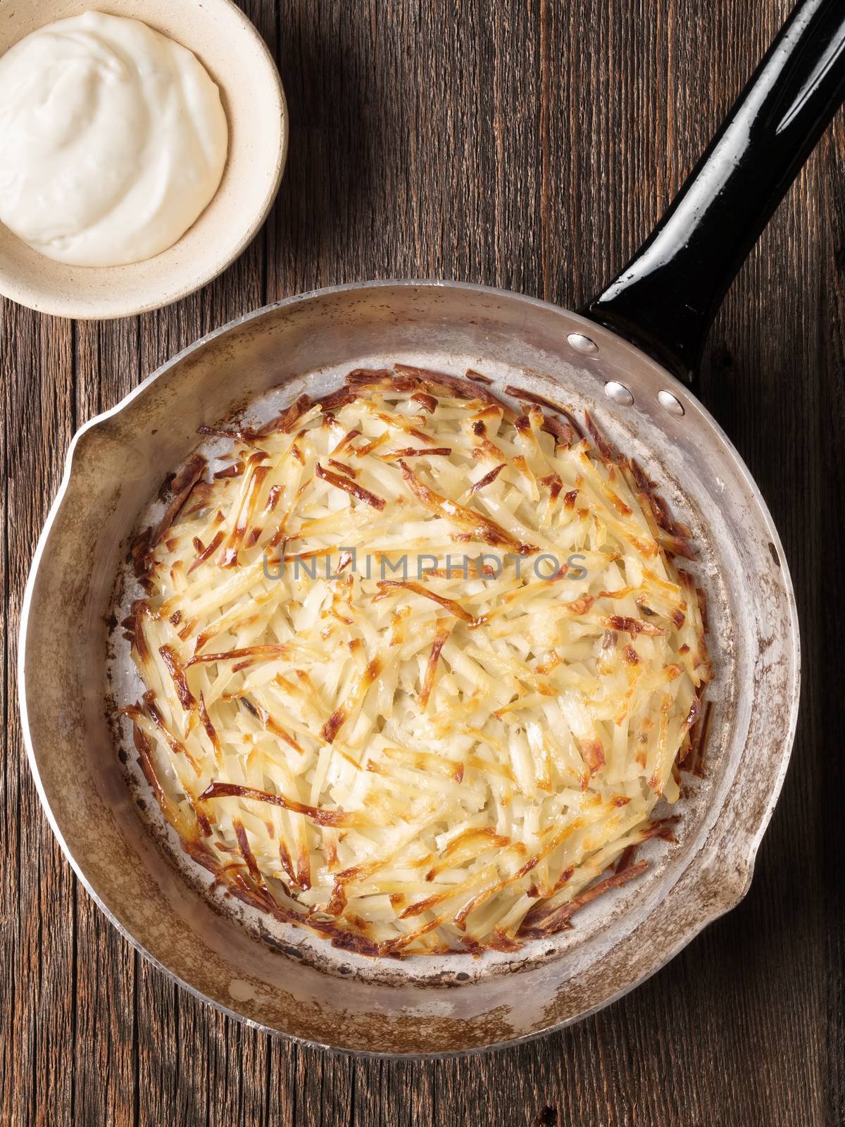 close up of rustic swiss potato rosti