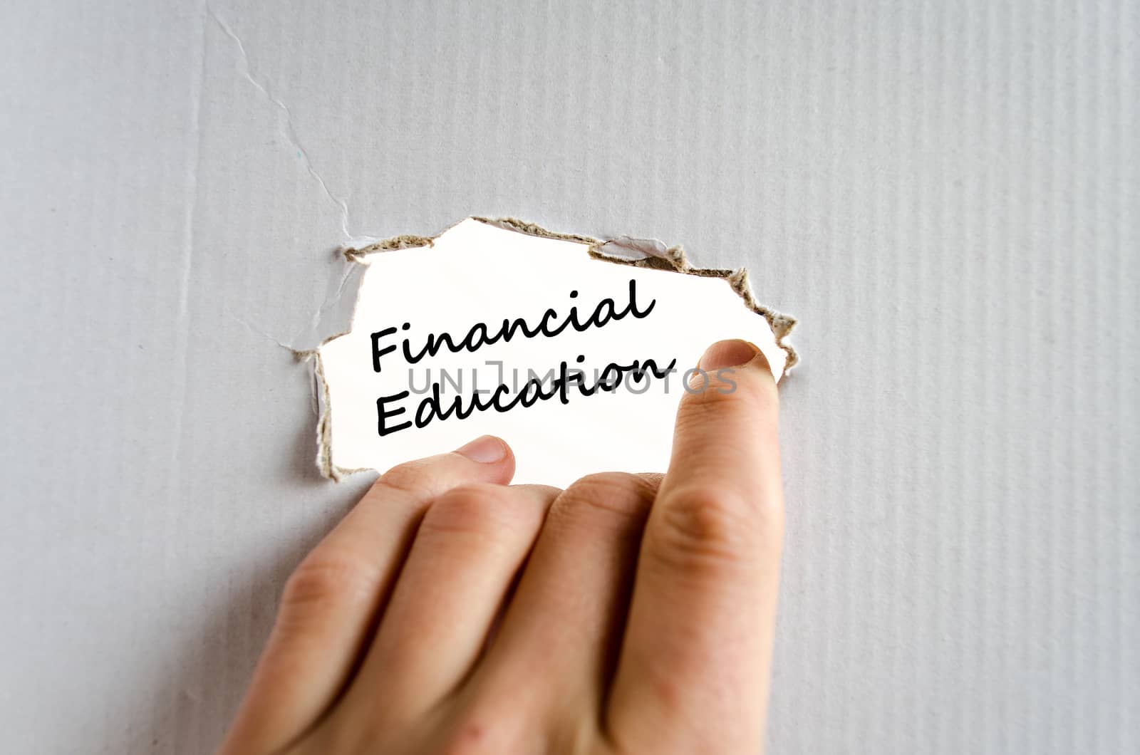 Financial education text concept isolated over white background