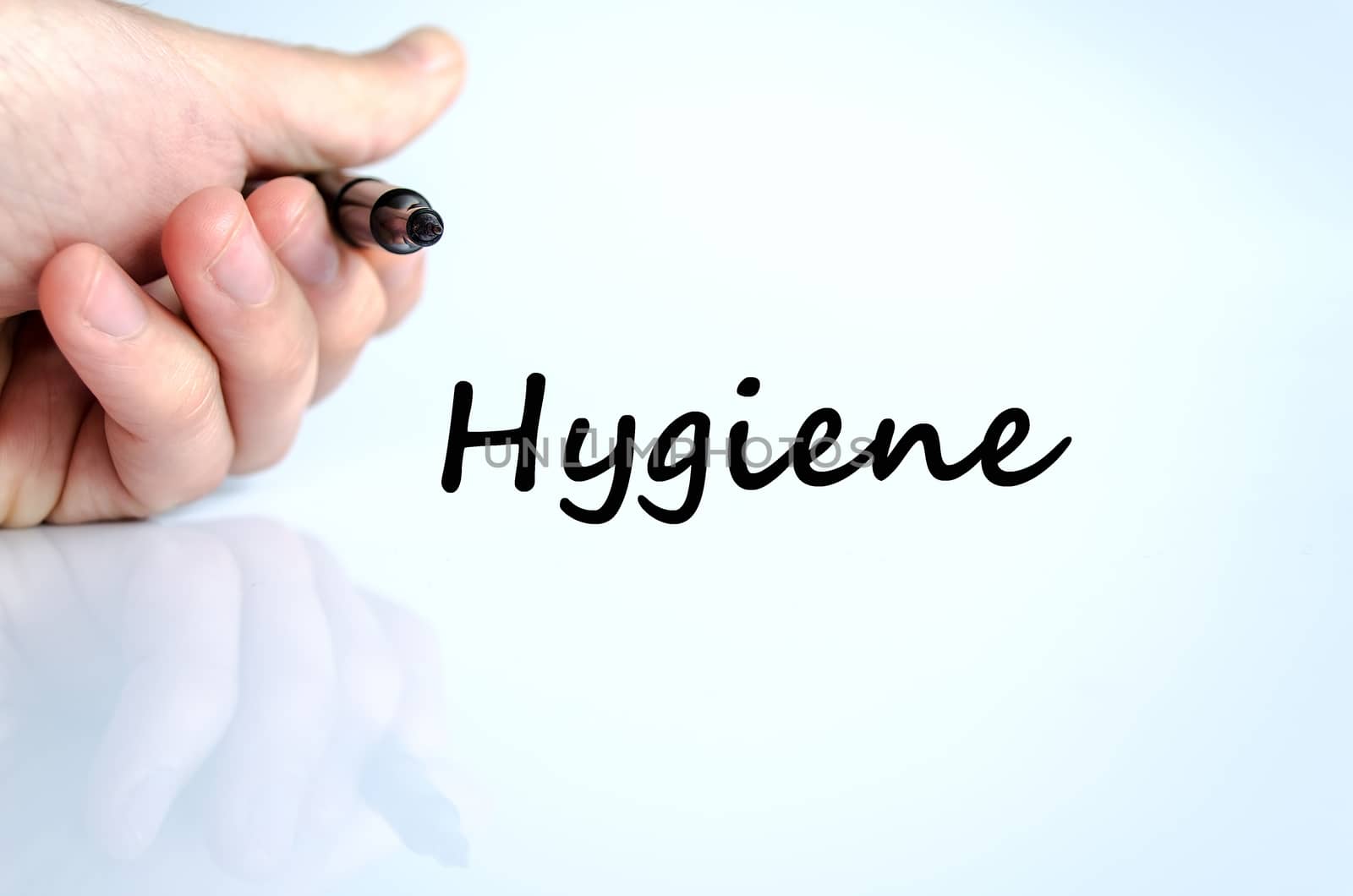 Hygiene text concept isolated over white background