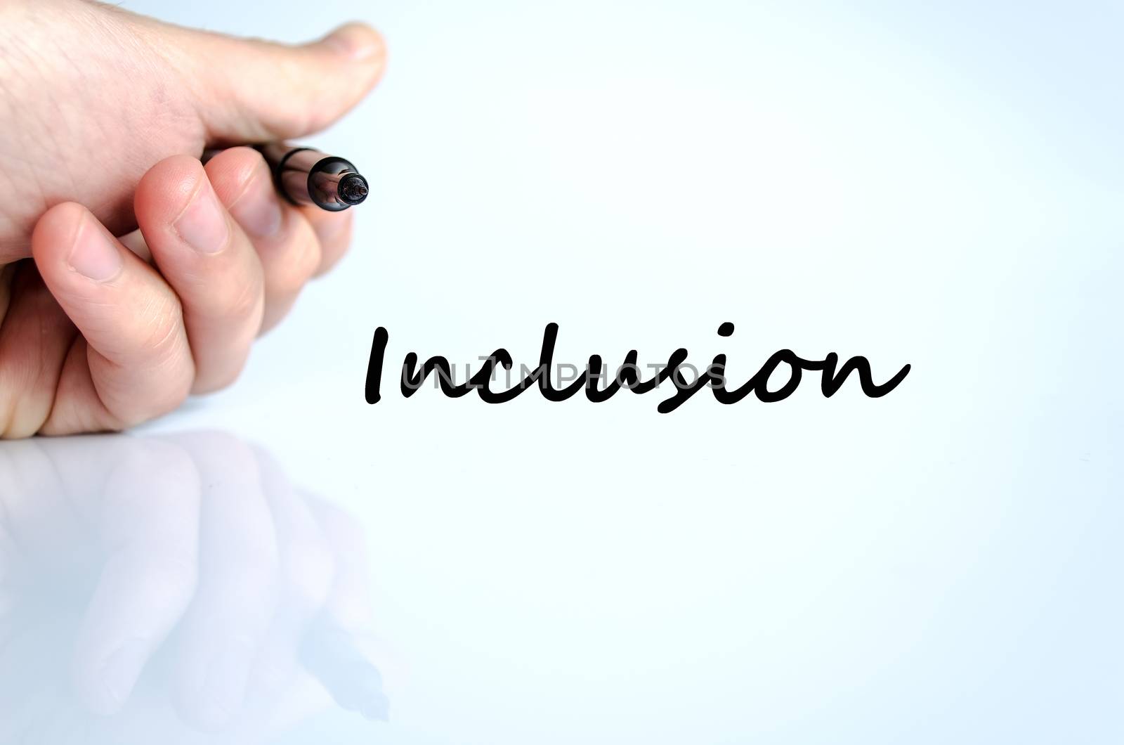 Inclusion text concept isolated over white background