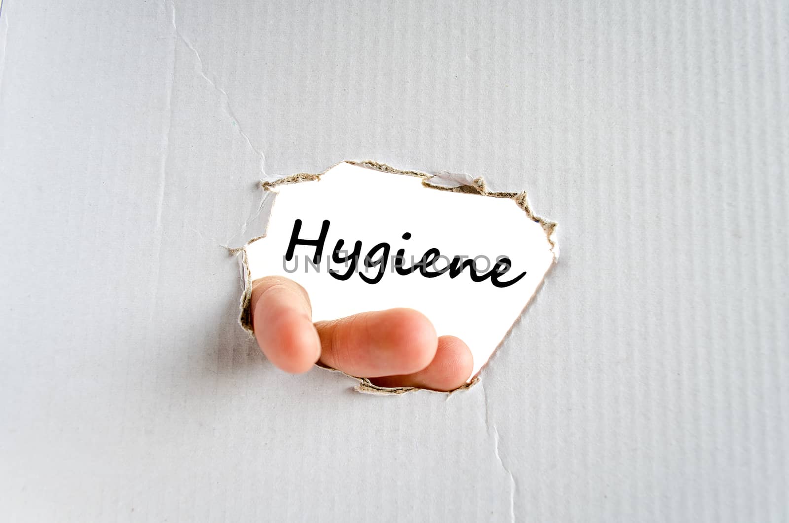 Hygiene text concept isolated over white background