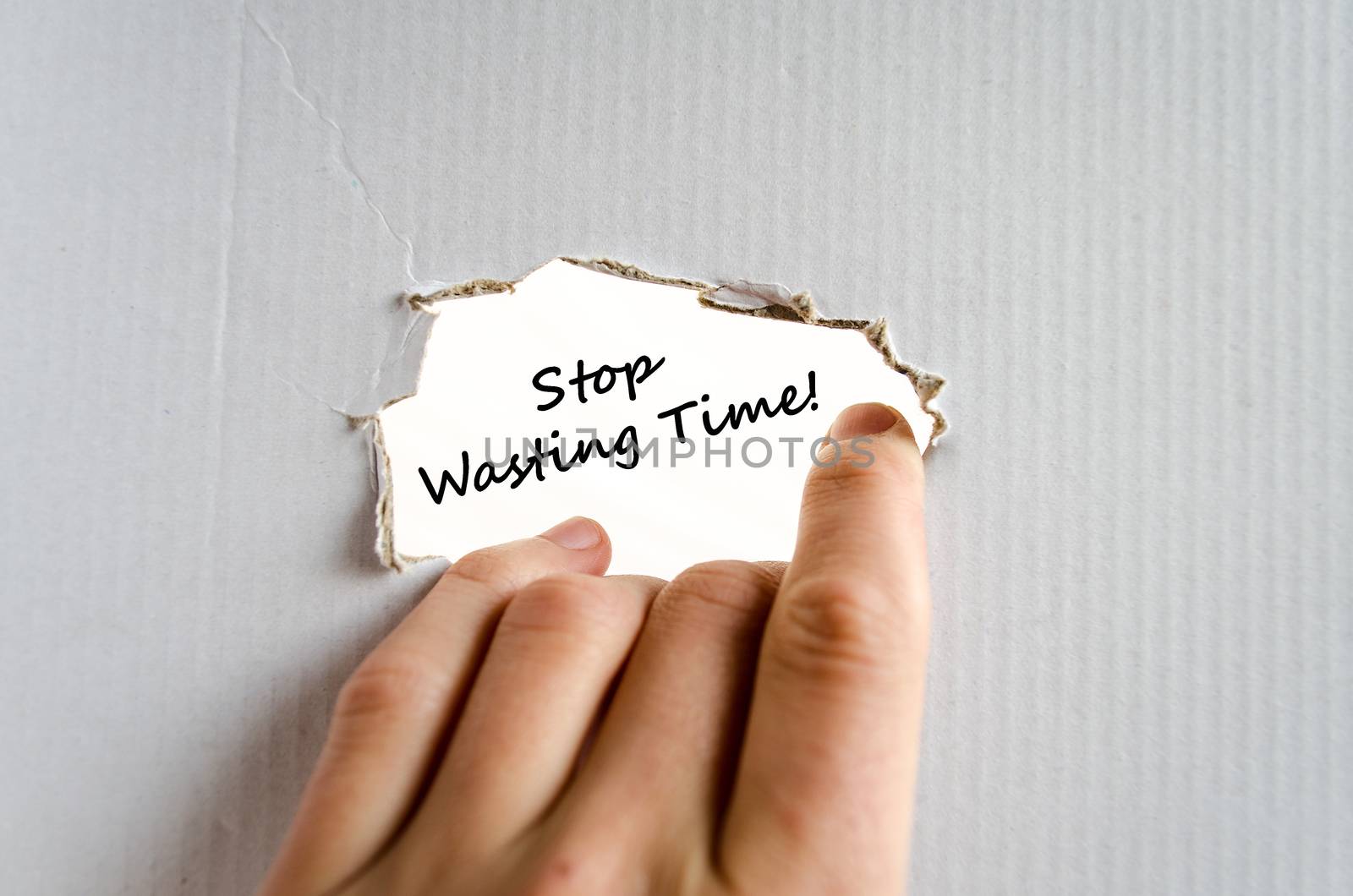 Stop wasting time text concept isolated over white background