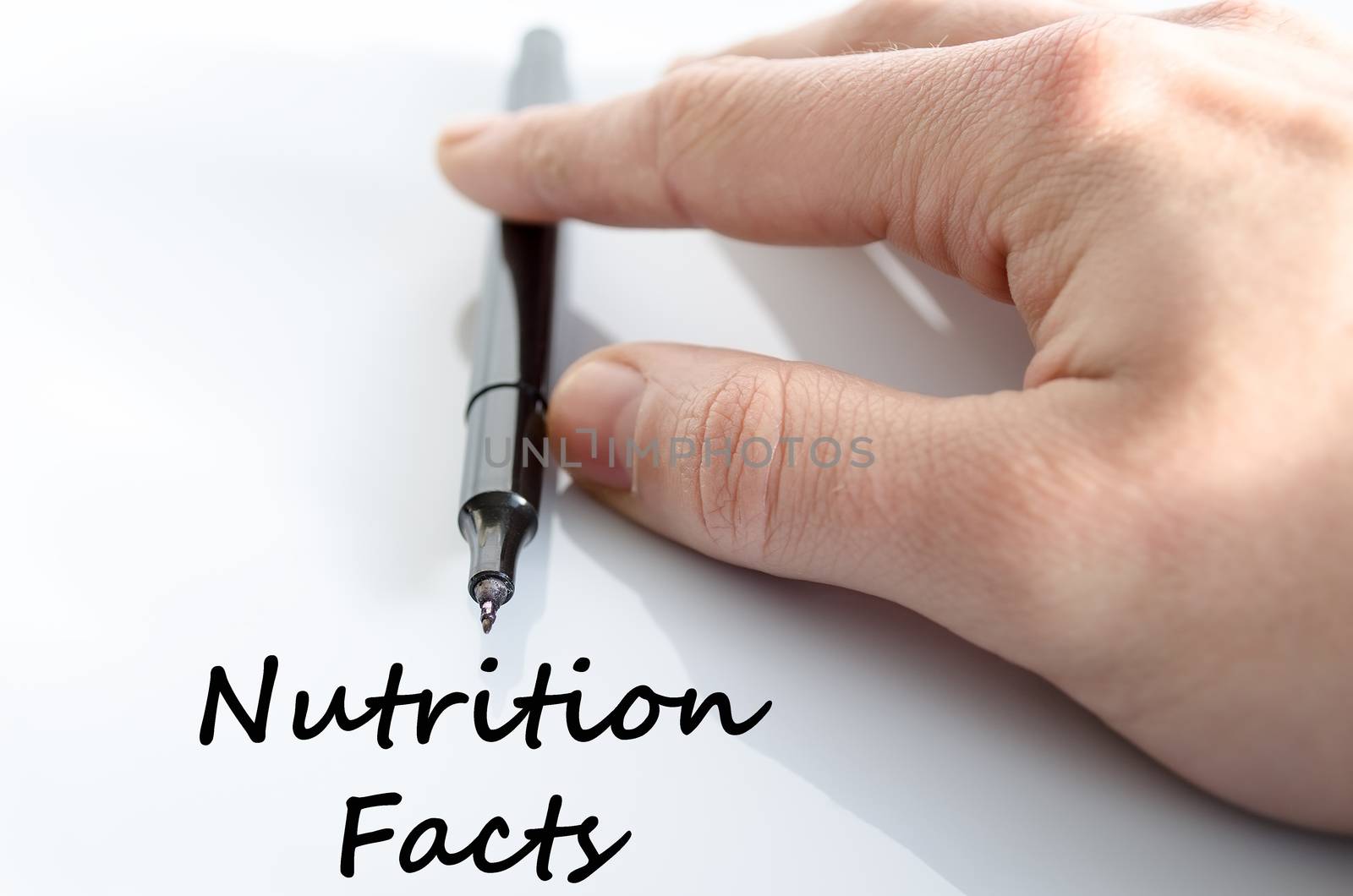 Nutrition facts text concept isolated over white background