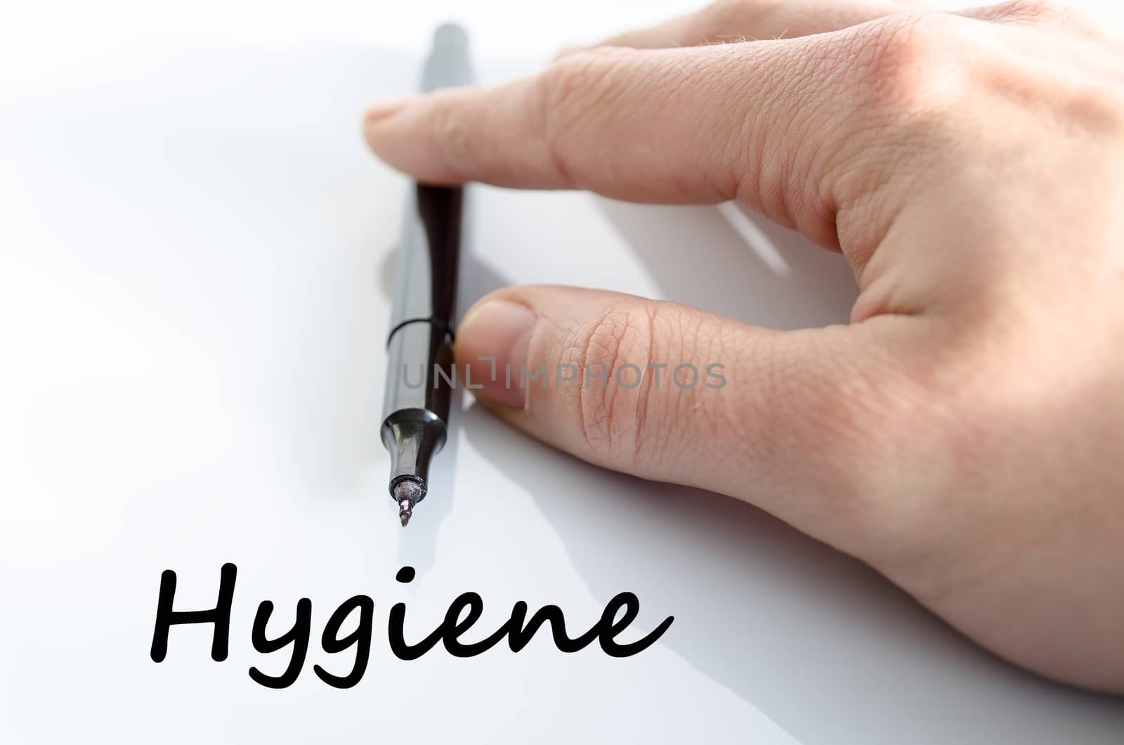 Hygiene text concept isolated over white background