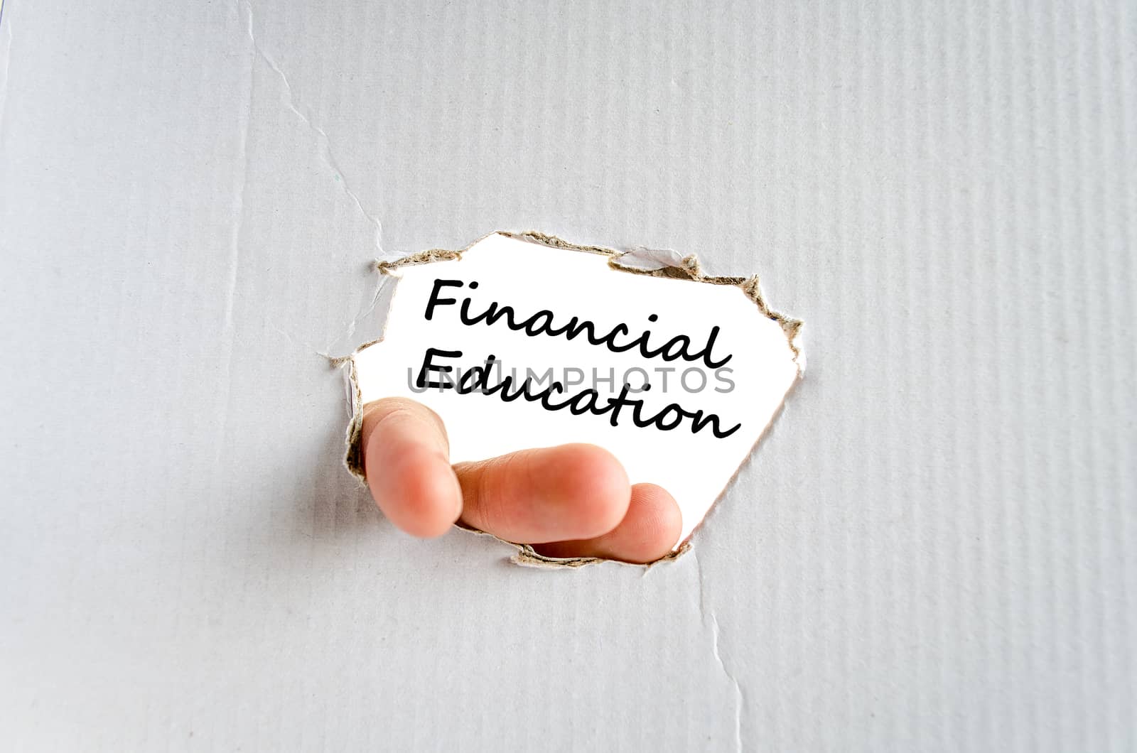 Financial education text concept isolated over white background