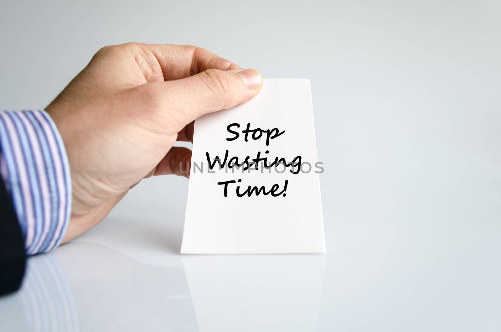 Stop wasting time text concept isolated over white background