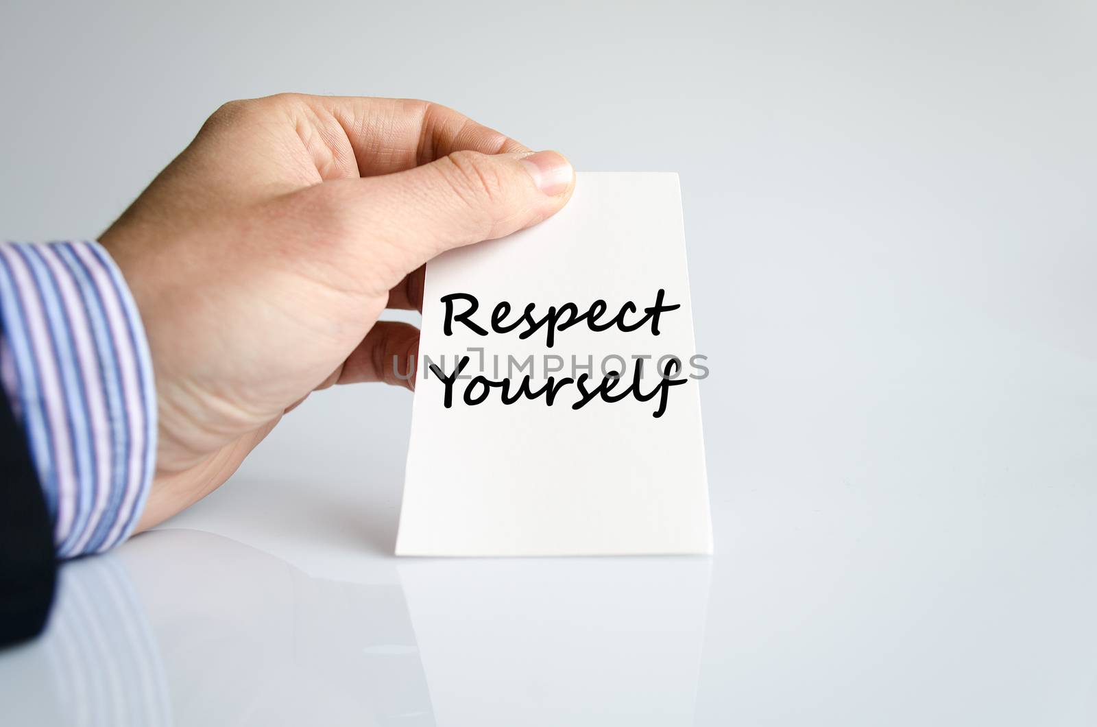 Respect yourself text concept isolated over white background
