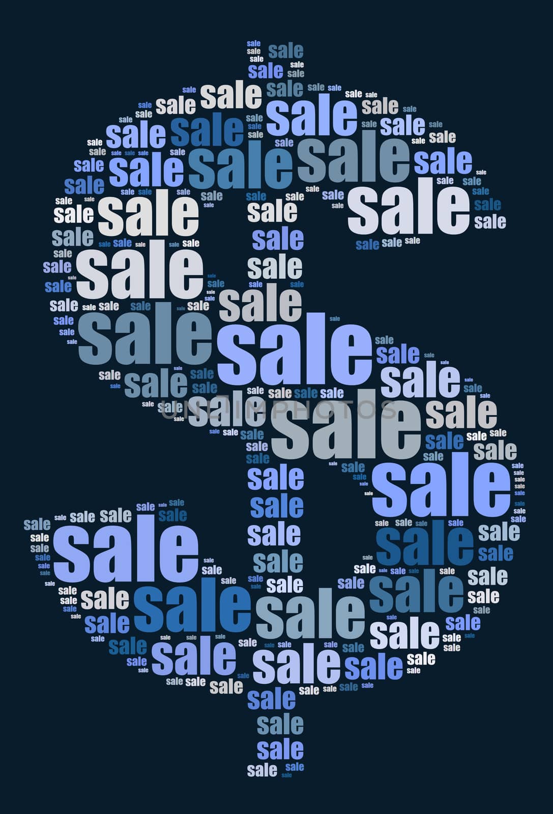 Sale word cloud concept in dollar shape