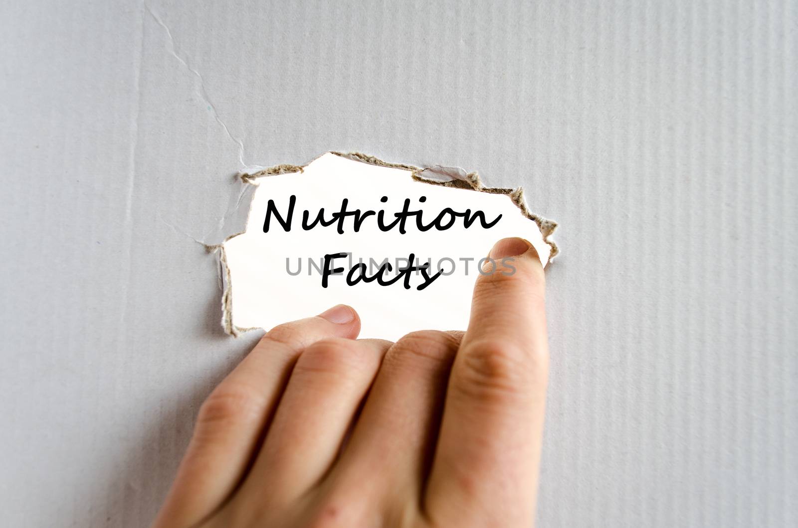Nutrition facts text concept isolated over white background