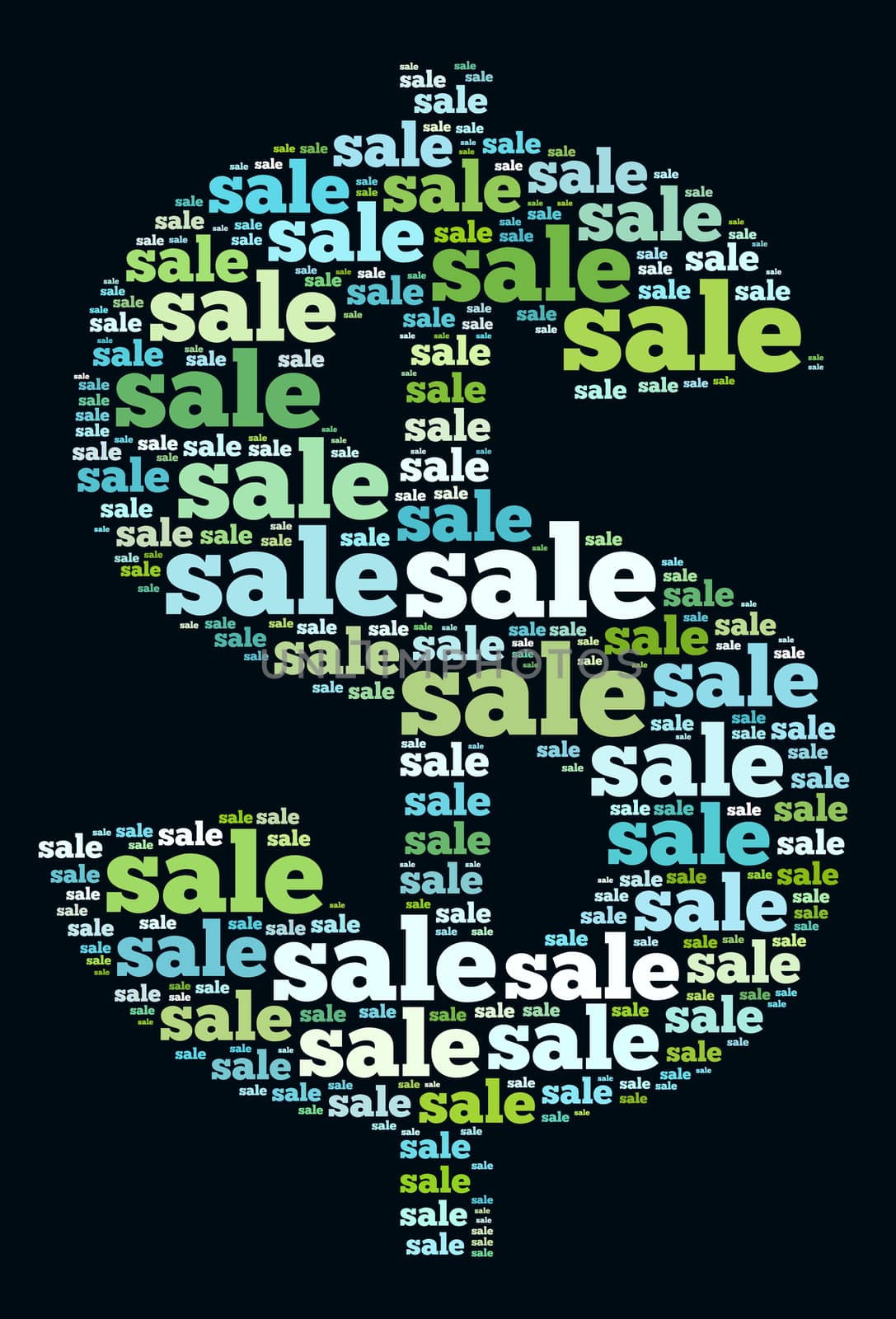 Sale word cloud concept in dollar shape