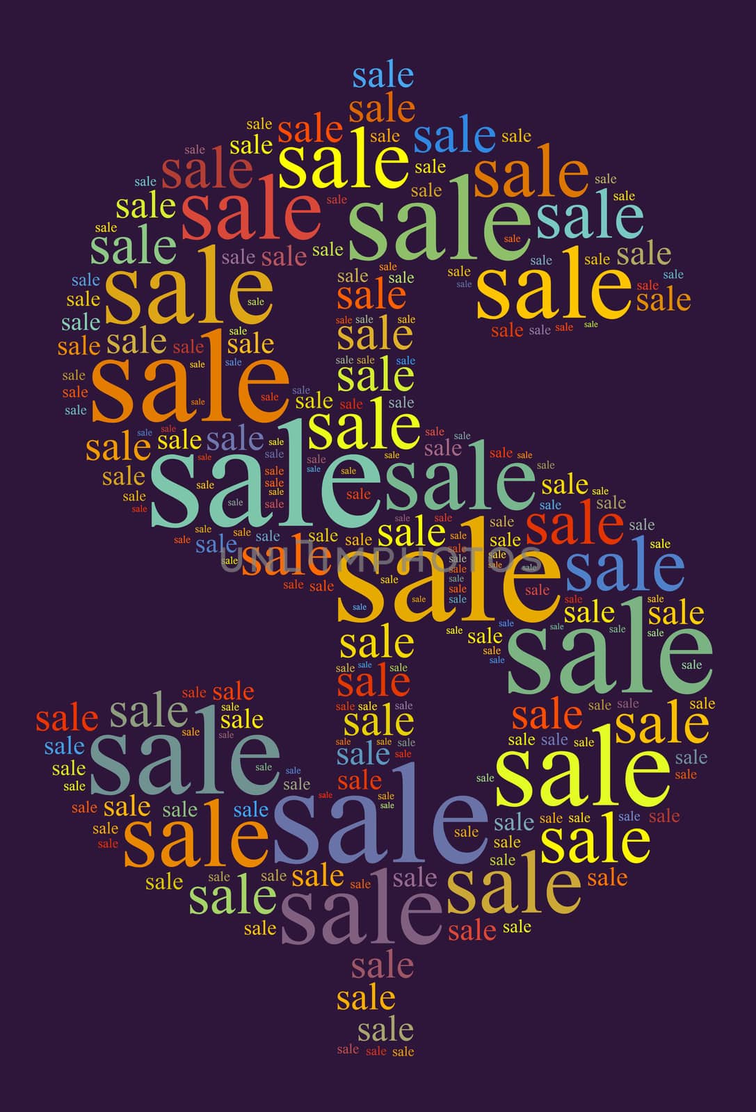 Sale word cloud concept in dollar shape