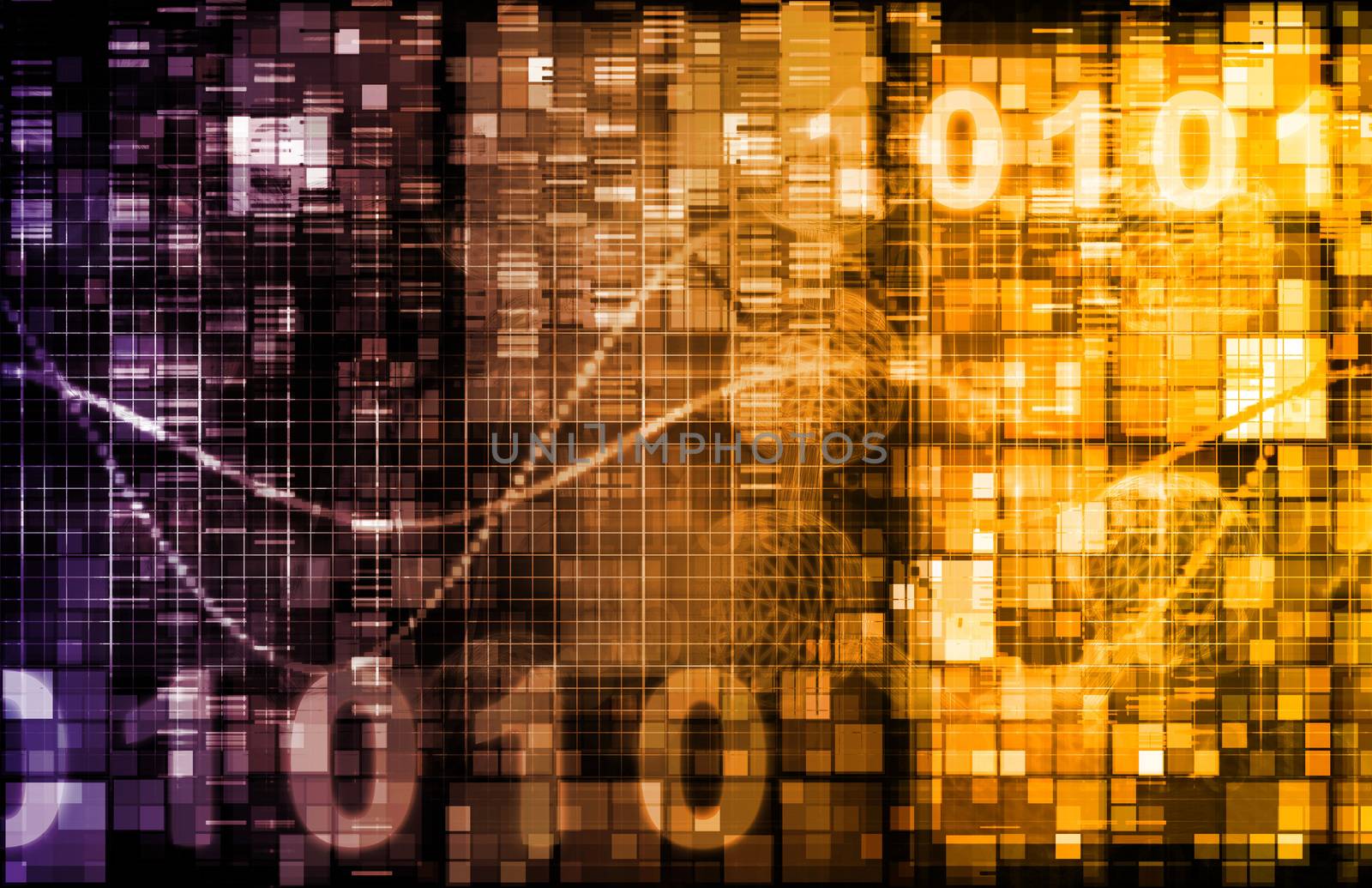 Digital Image Background with Binary Code Technology