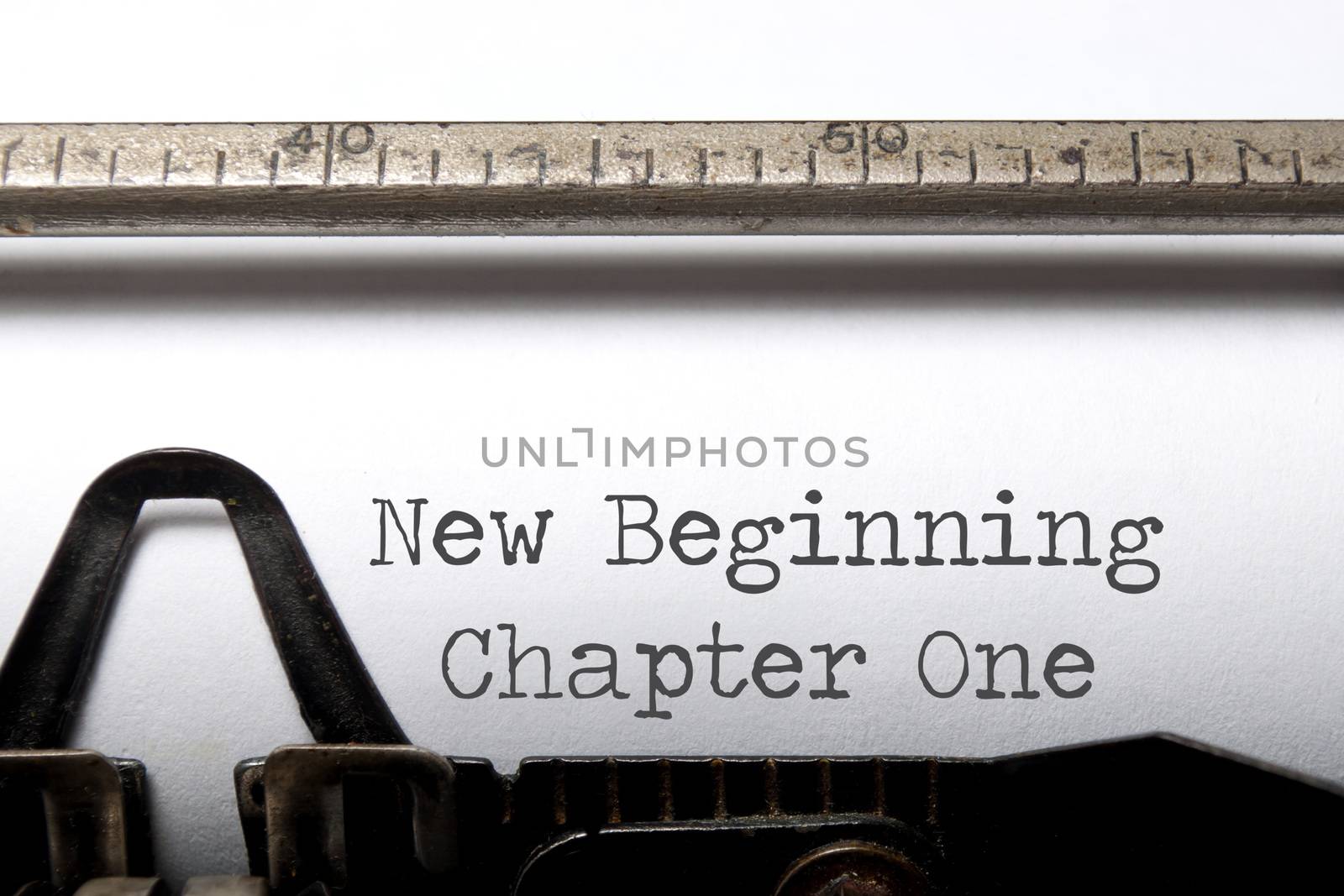 New beginning chapter one printed on a typewriter 