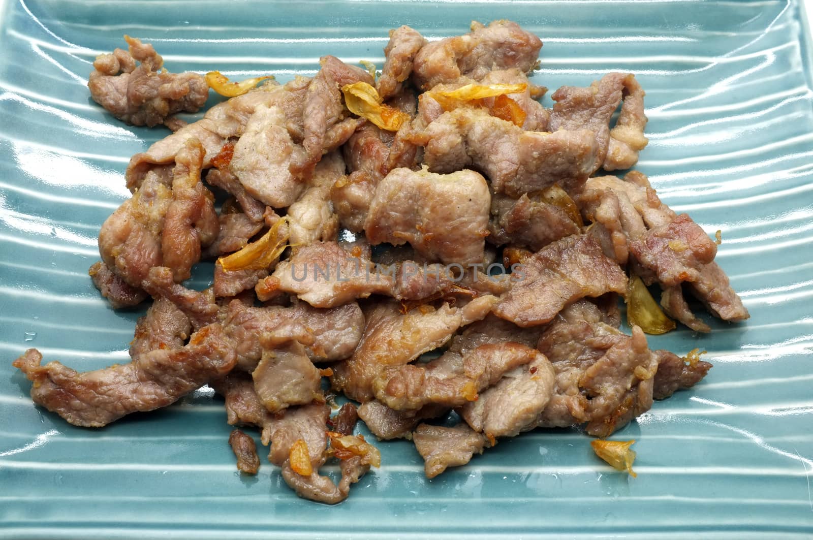 Stir fry pork with garlic and pepper