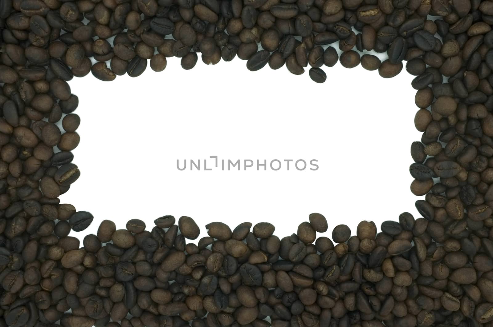 Coffee frame in rectangular shape isolated on white