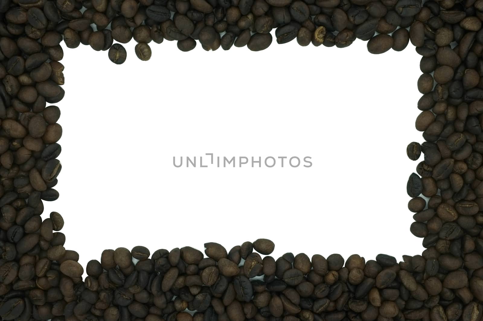 Coffee frame in rectangular shape isolated on white