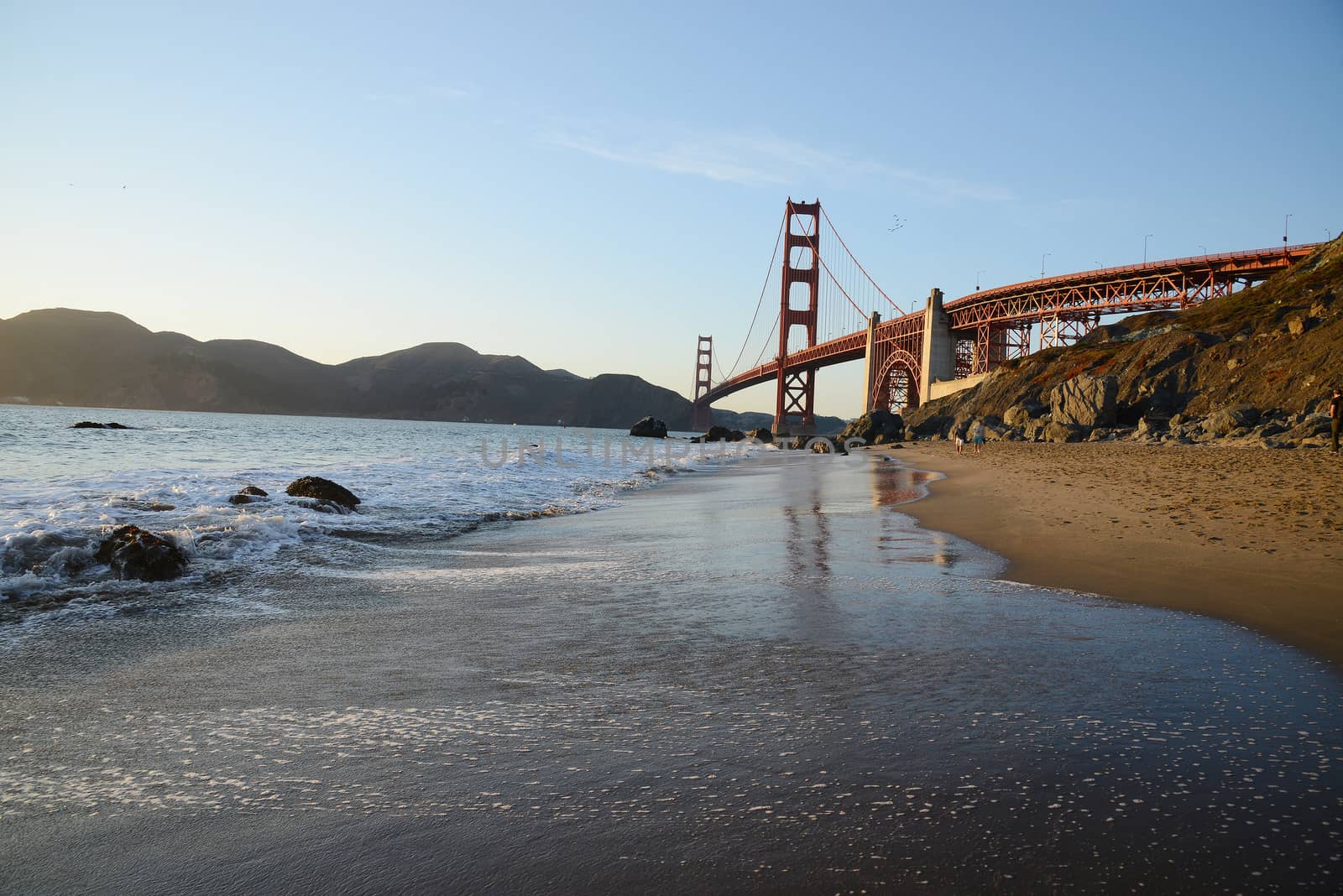 golden gate bridge from marshall beach