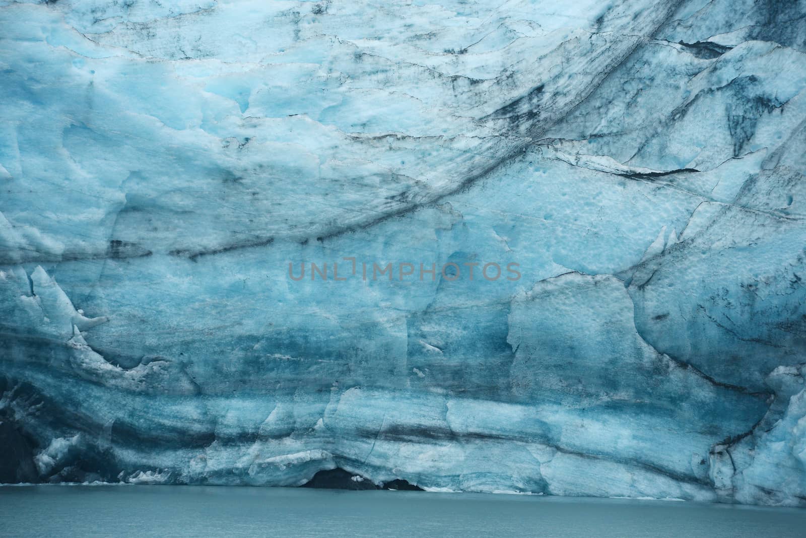 blue ice of portage glacier in alaska
