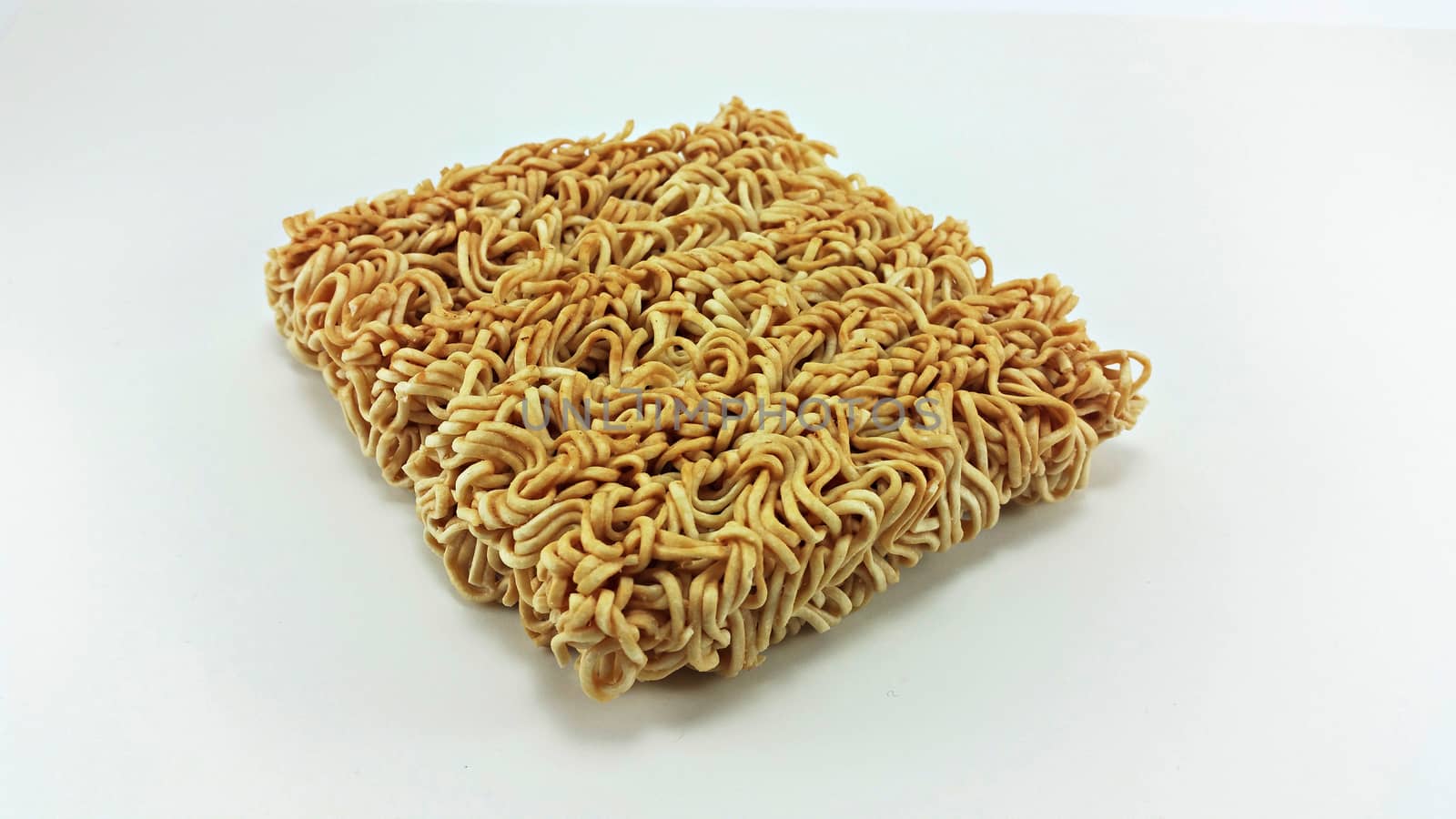 closed up instant noodle in white background