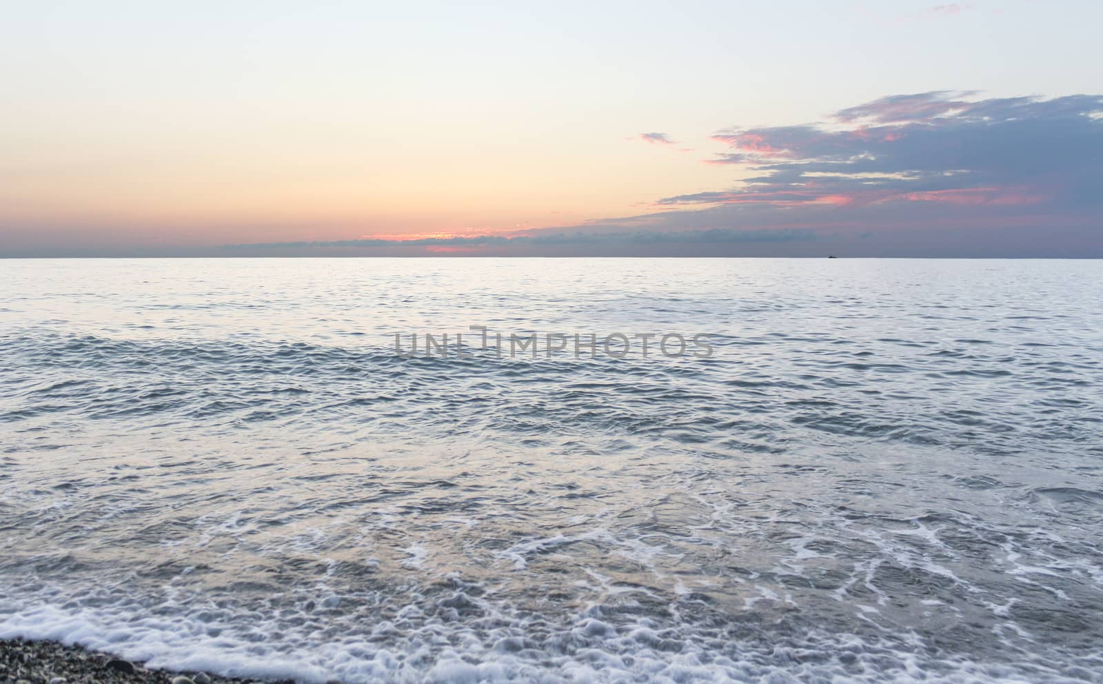 Summer sunset over the Black Sea in Batumi, Georgia