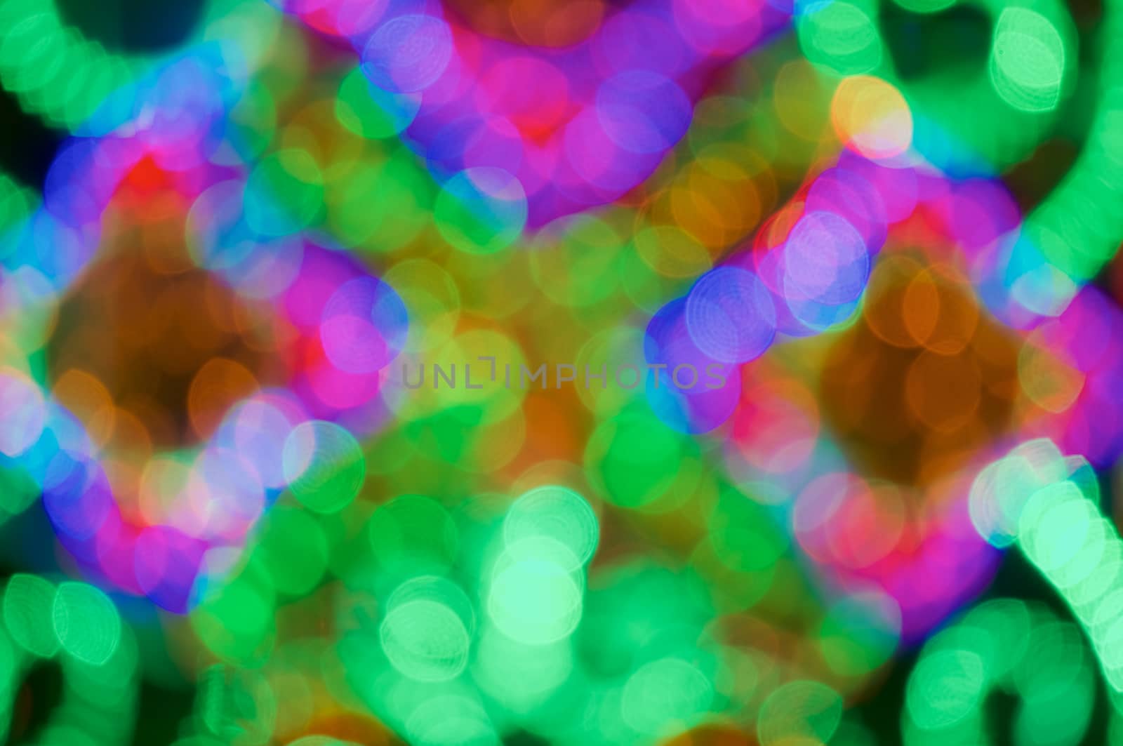 Defocused of glitter or green and purple bokeh by eaglesky