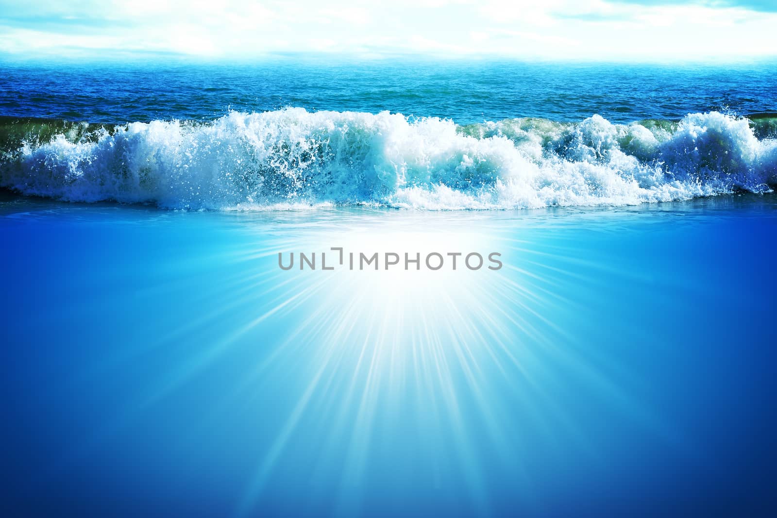 Blue ocean and sky by cherezoff