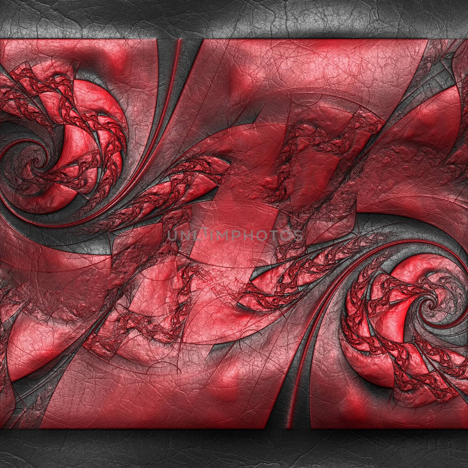 Luxury background with embossed fractal pattern on leather