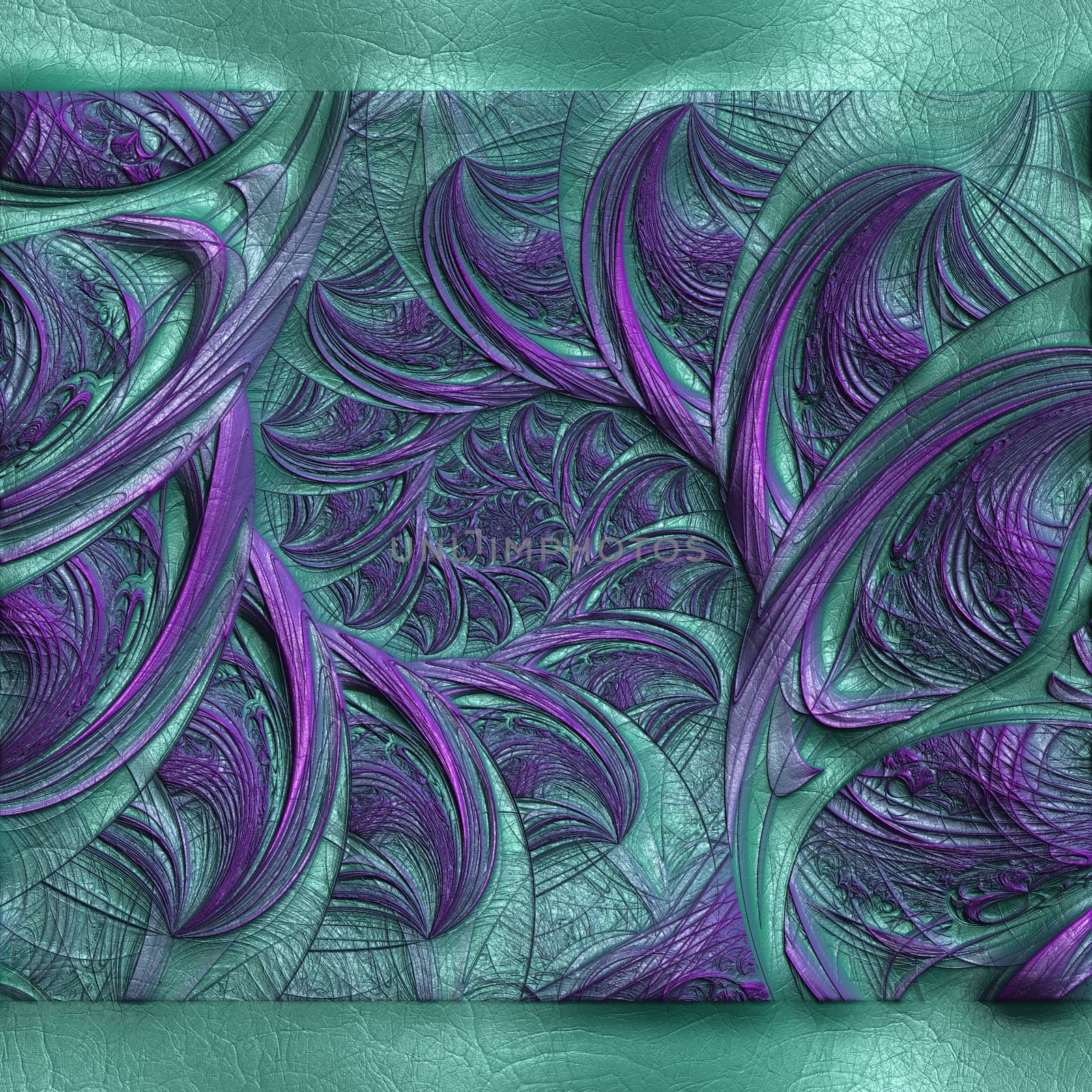 Luxury background with embossed fractal pattern on leather