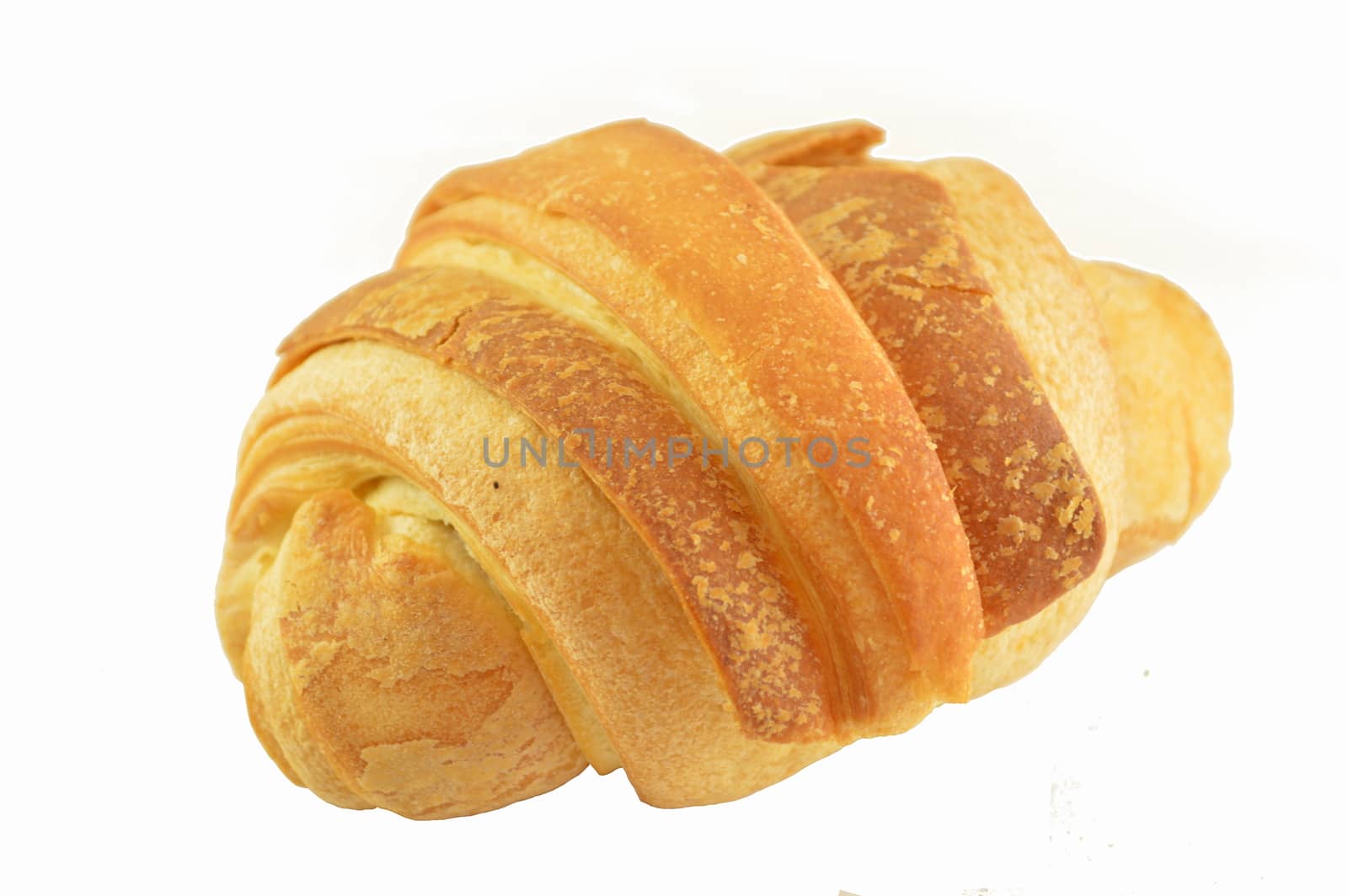 Butter croissant isolated on white background