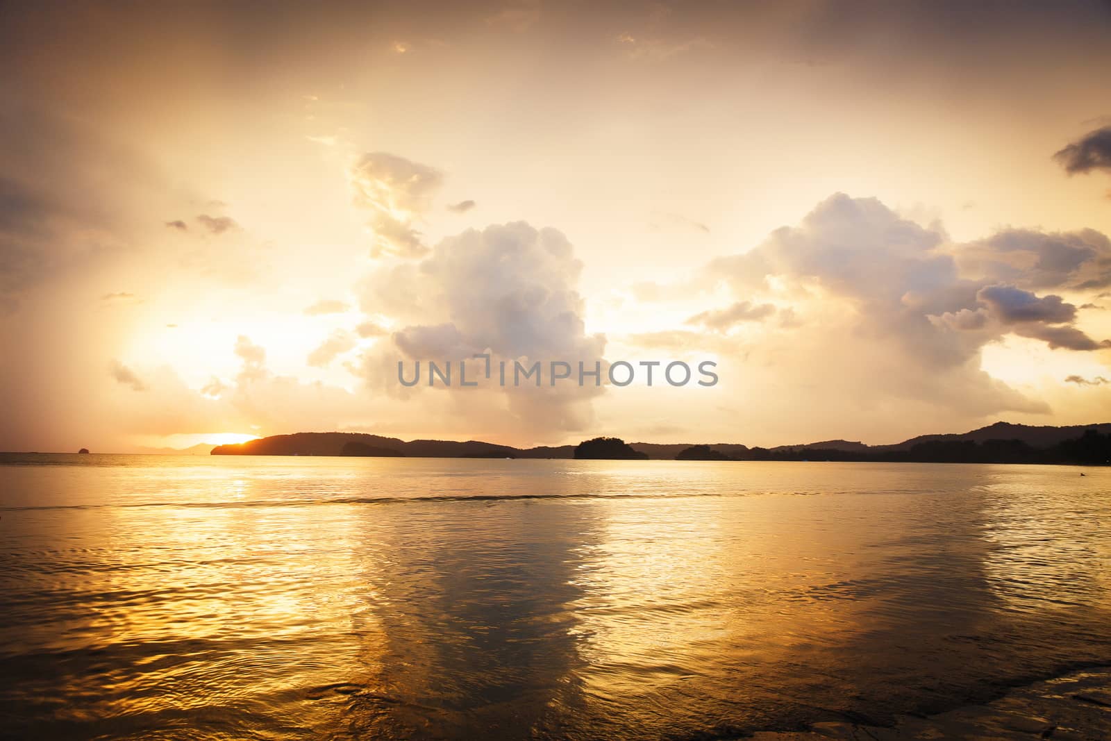 Beautiful sunset on the beach in Thailand