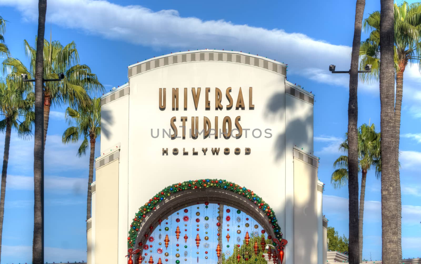 UNIVERSAL CITY, CA/USA DECEMBER 22, 2015: Universal Studios of Hollywood entrance. Universal Studios Hollywood is a film studio and theme park