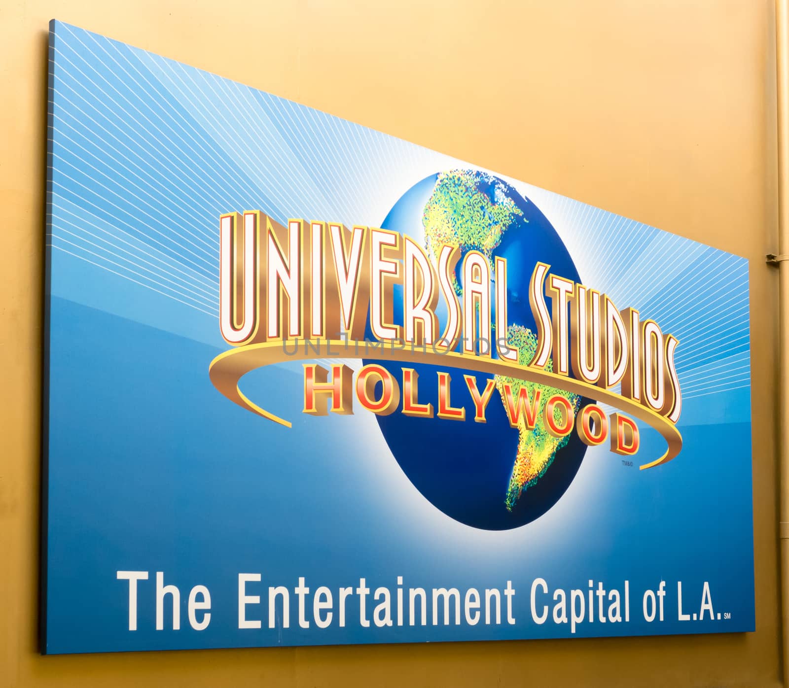 UNIVERSAL CITY, CA/USA DECEMBER 22, 2015: Universal Studios of Hollywood sign and logo.