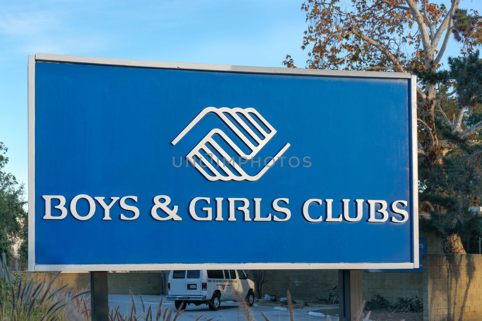PASADENA, CA/USA - JANUARY 2, 2016: Boys & Girls Club sign and logo. Boys & Girls Clubs of America is a national providing after-school programs for young people.