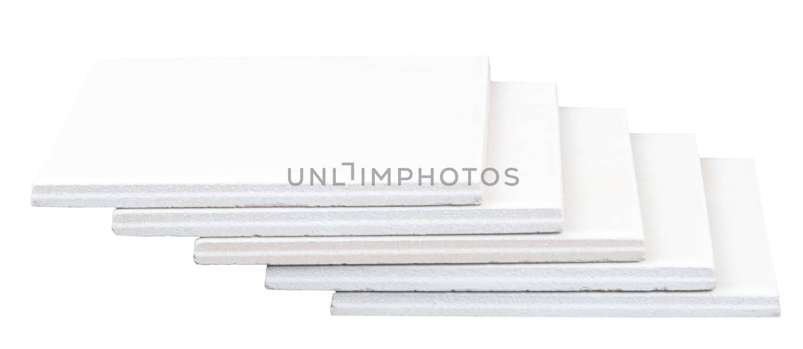 Pile of tile on isolated white background